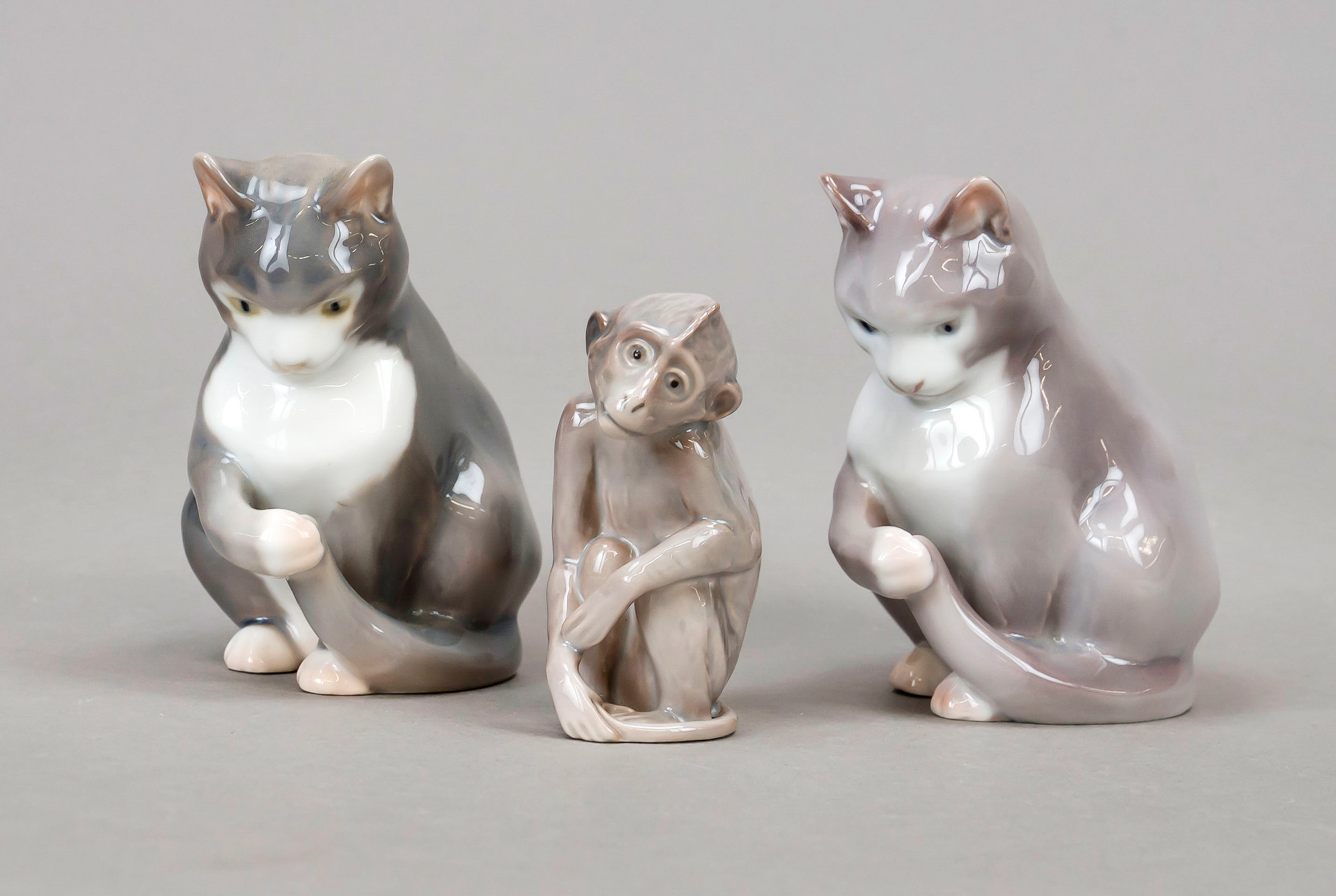 Zwei Katzen u. Affe, B&G Kopenhag