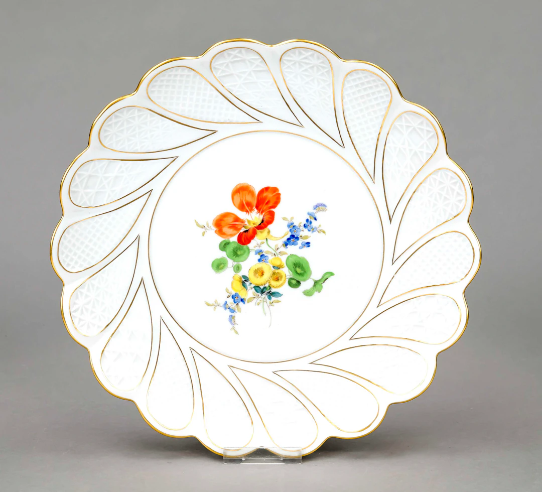 Fächerteller, Meissen, Marke nach