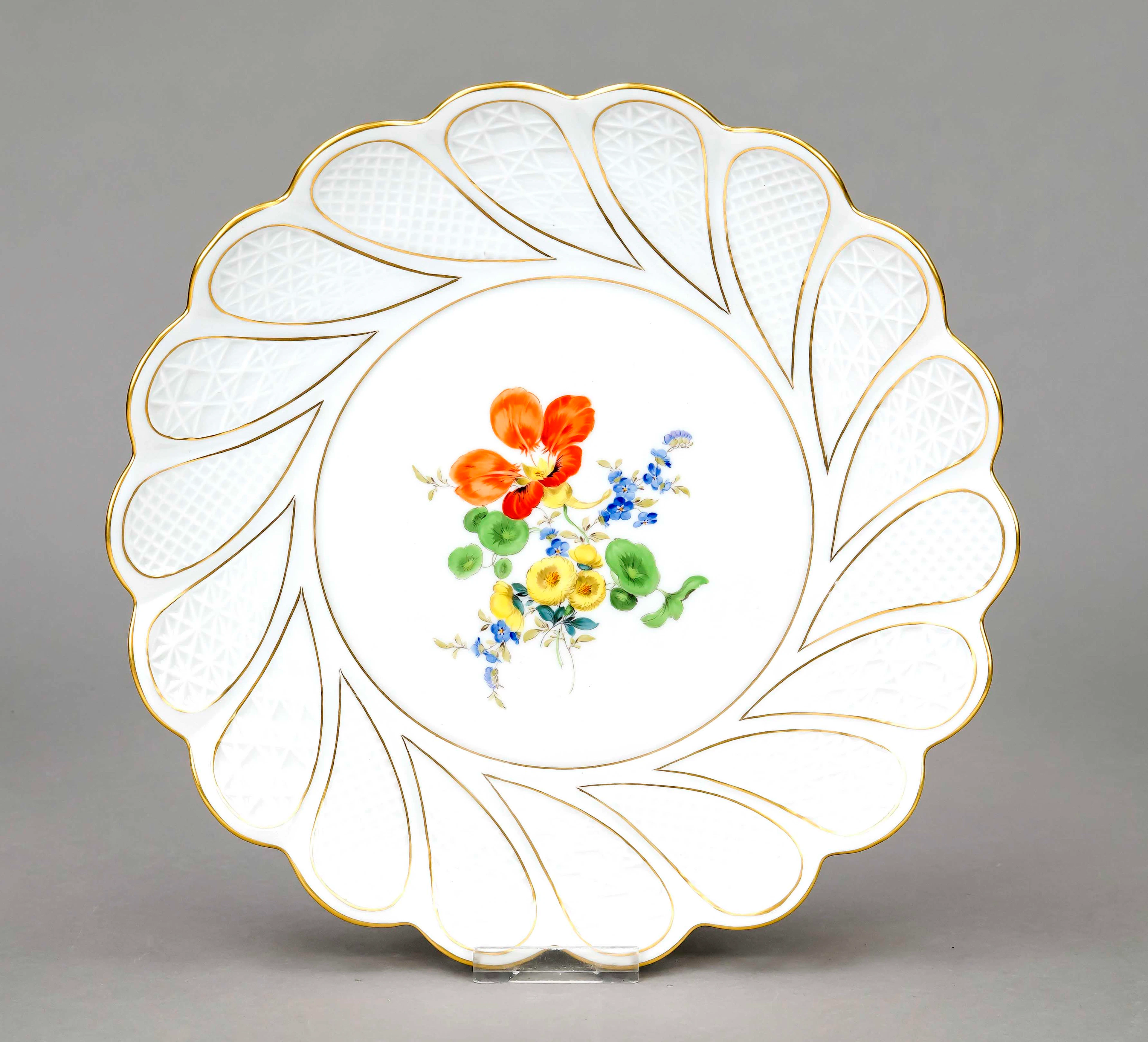 Fächerteller, Meissen, Marke nach