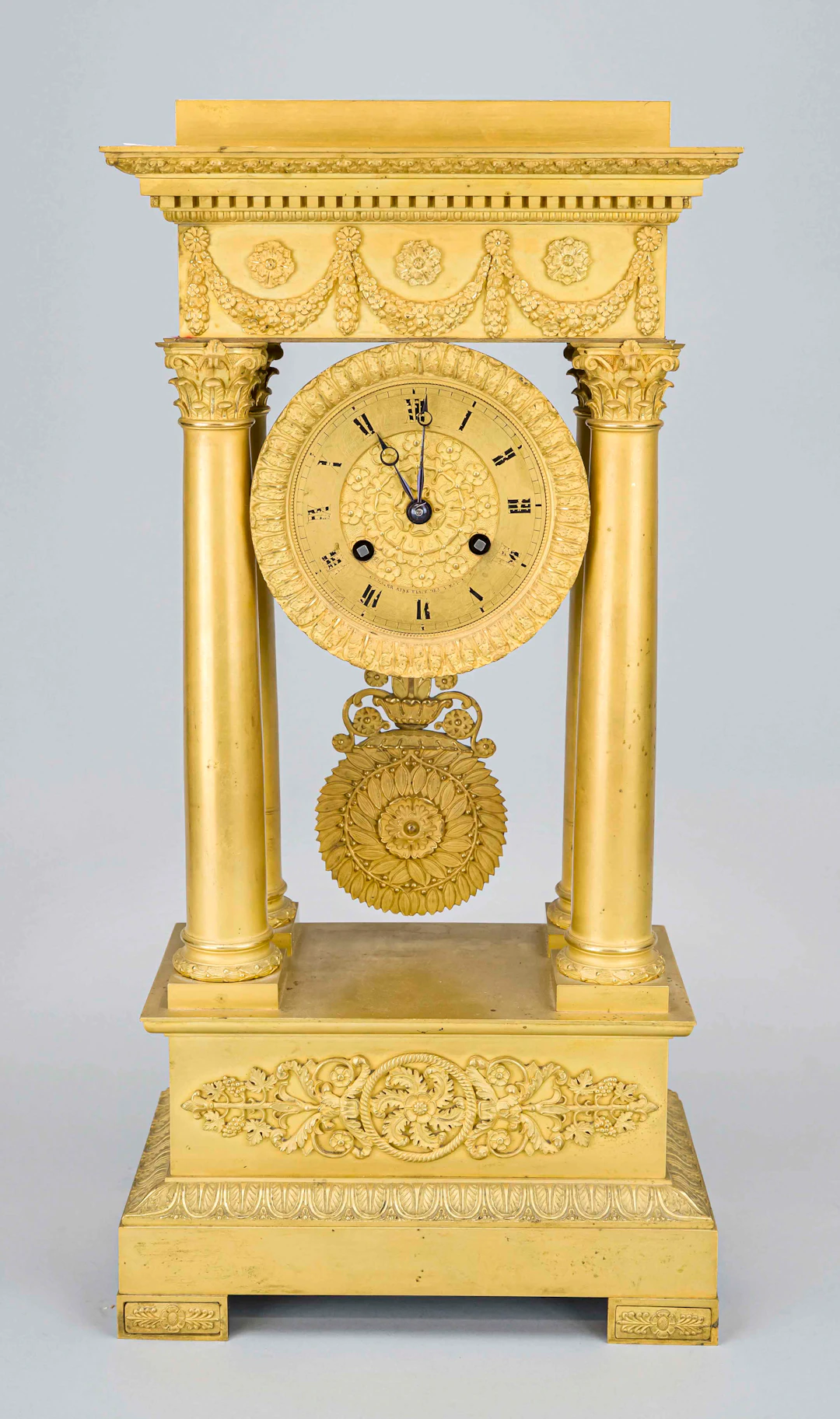 Empire - Portaluhr Bronze feuerve