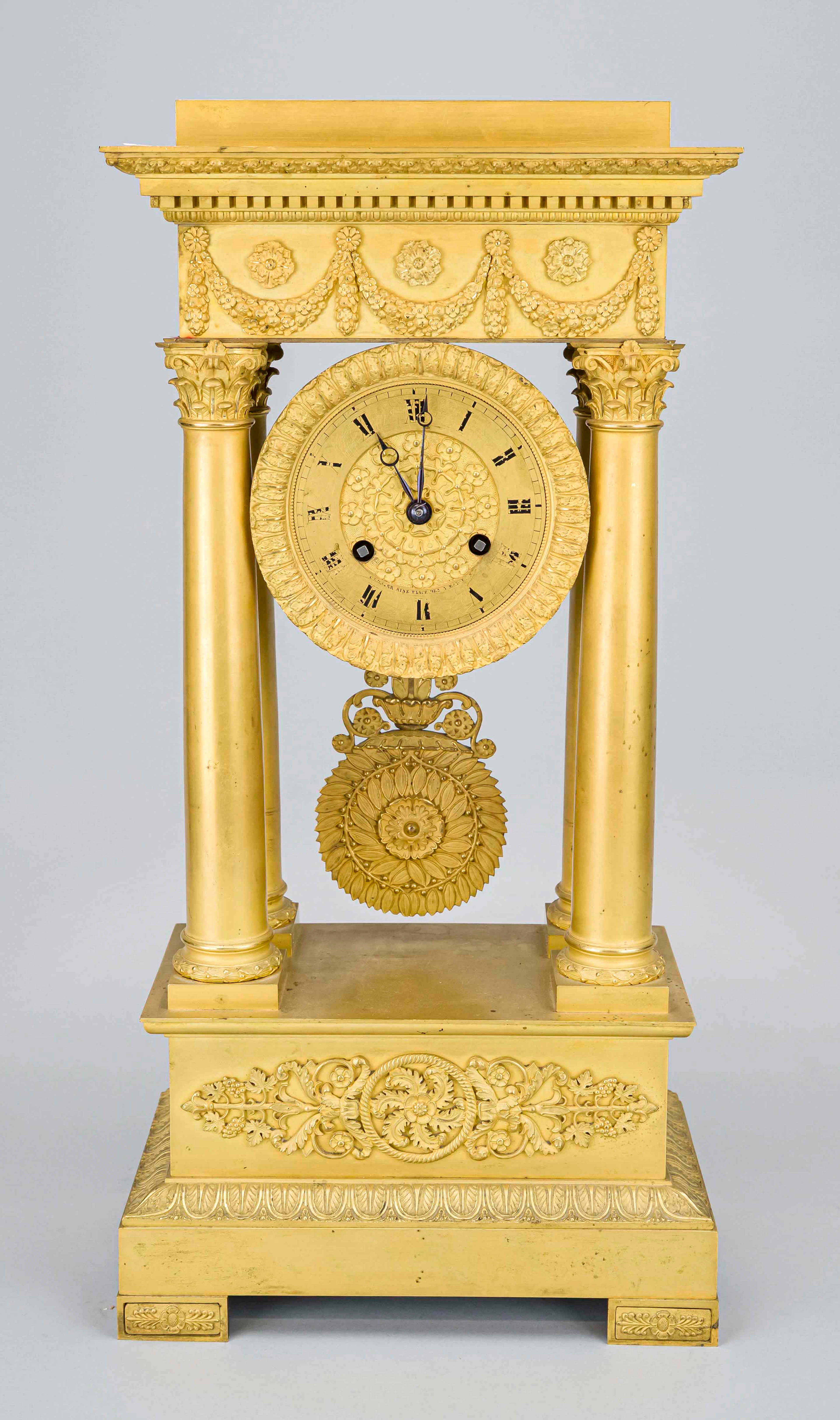 Empire - Portaluhr Bronze feuerve
