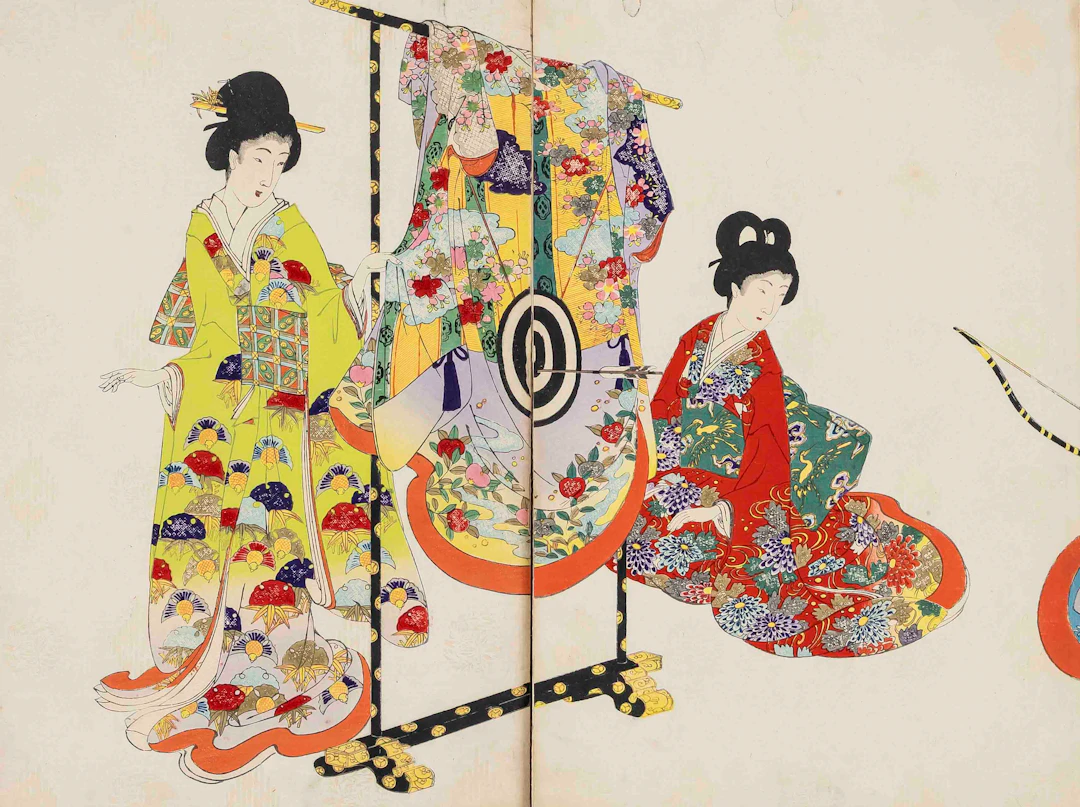 Ukiyo-e Farbholzschnitt Triptycho