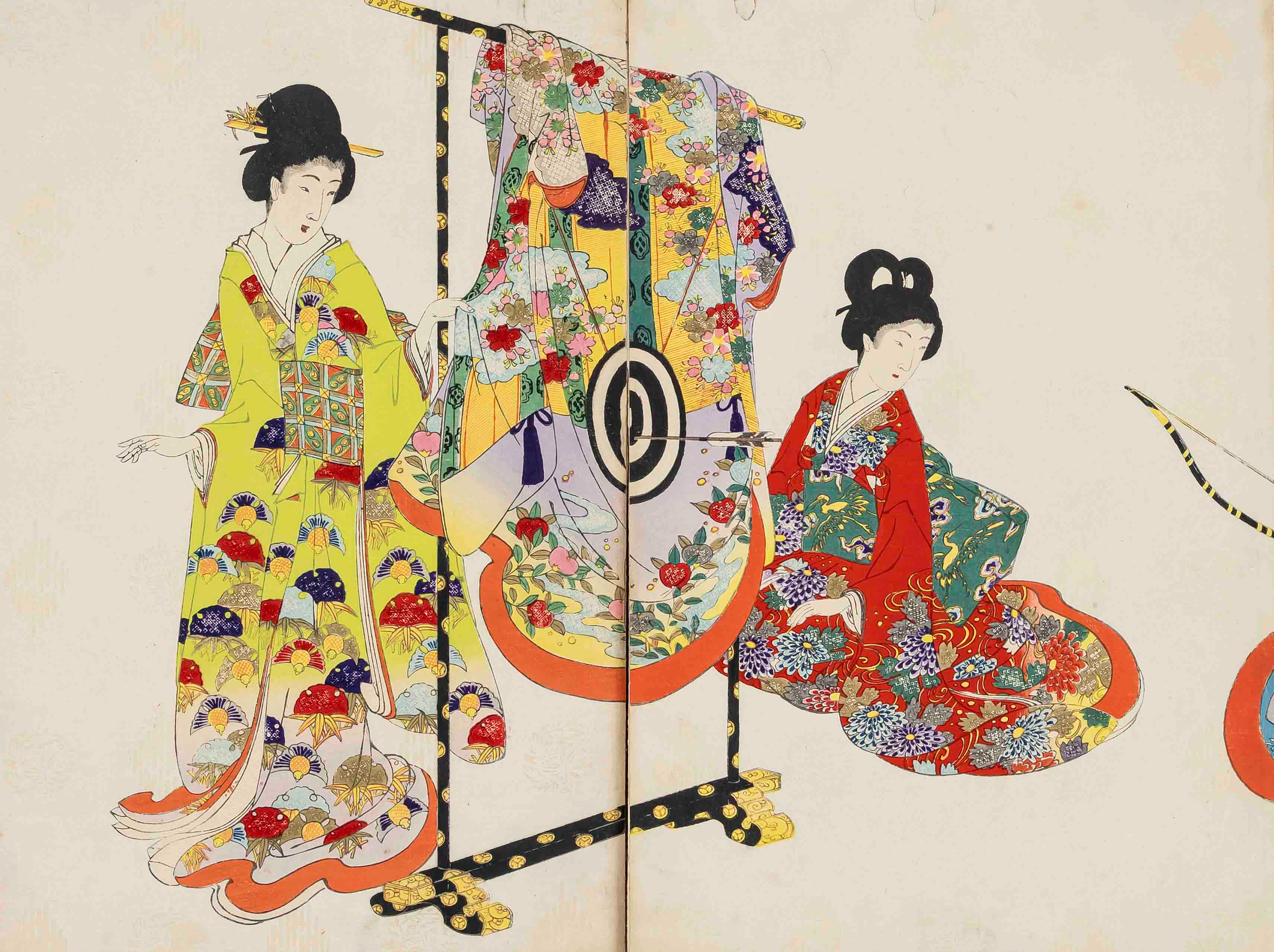 Ukiyo-e Farbholzschnitt Triptycho