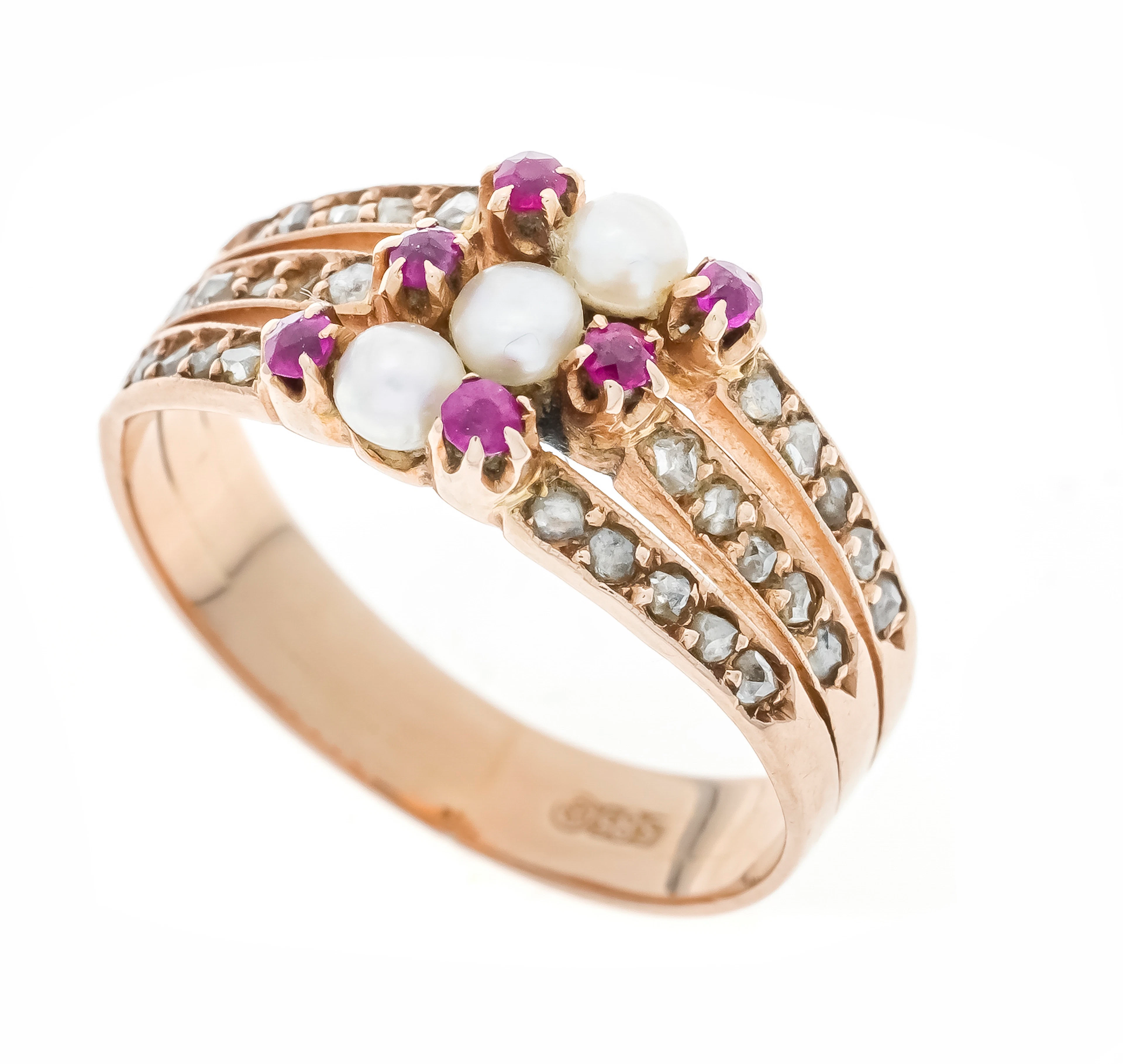 Perlen-Rubin-Diamant-Ring RG 585/