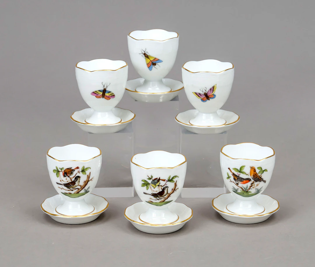 6 Eierbecher, Herend, 20. Jh., po