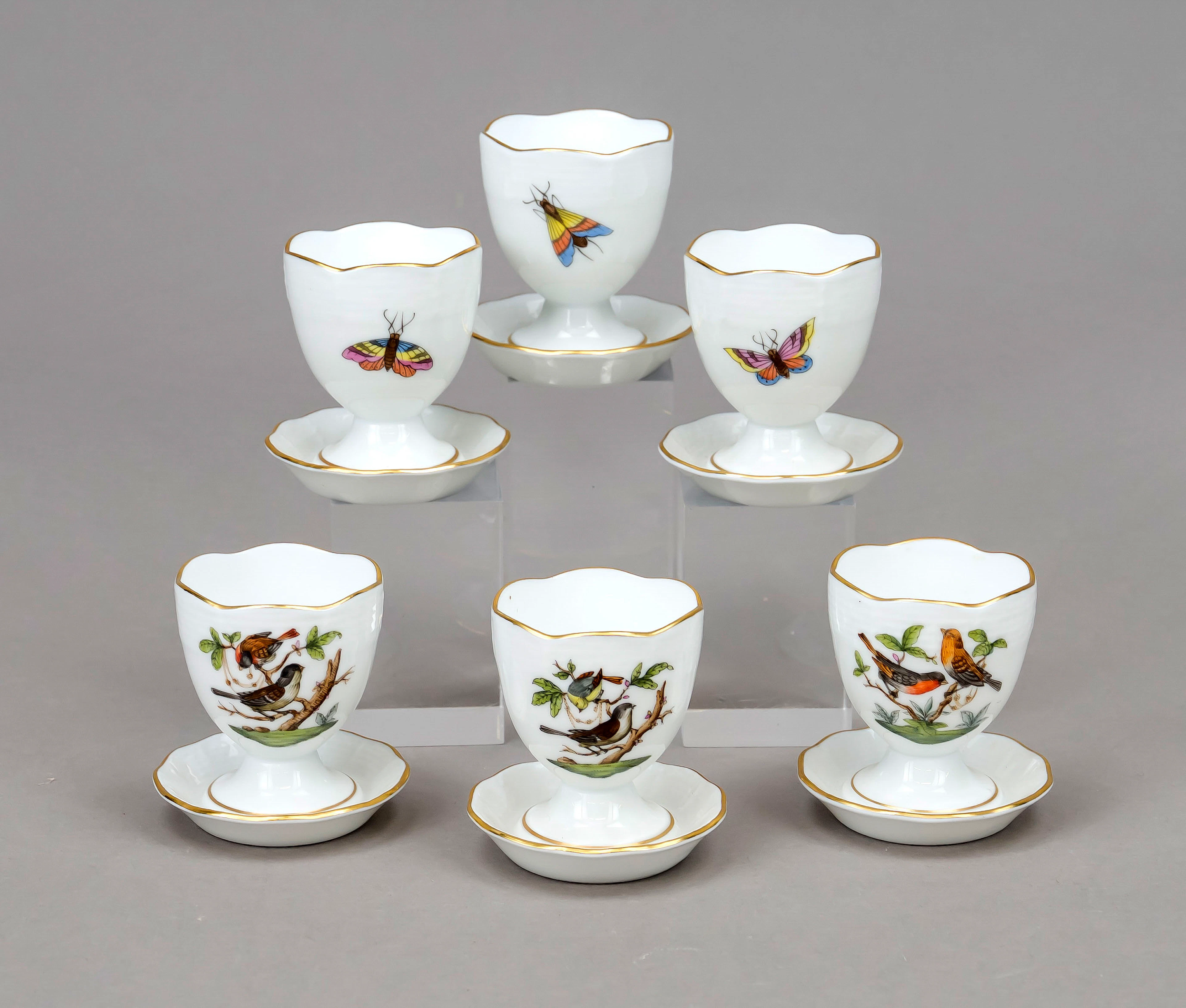 6 Eierbecher, Herend, 20. Jh., po