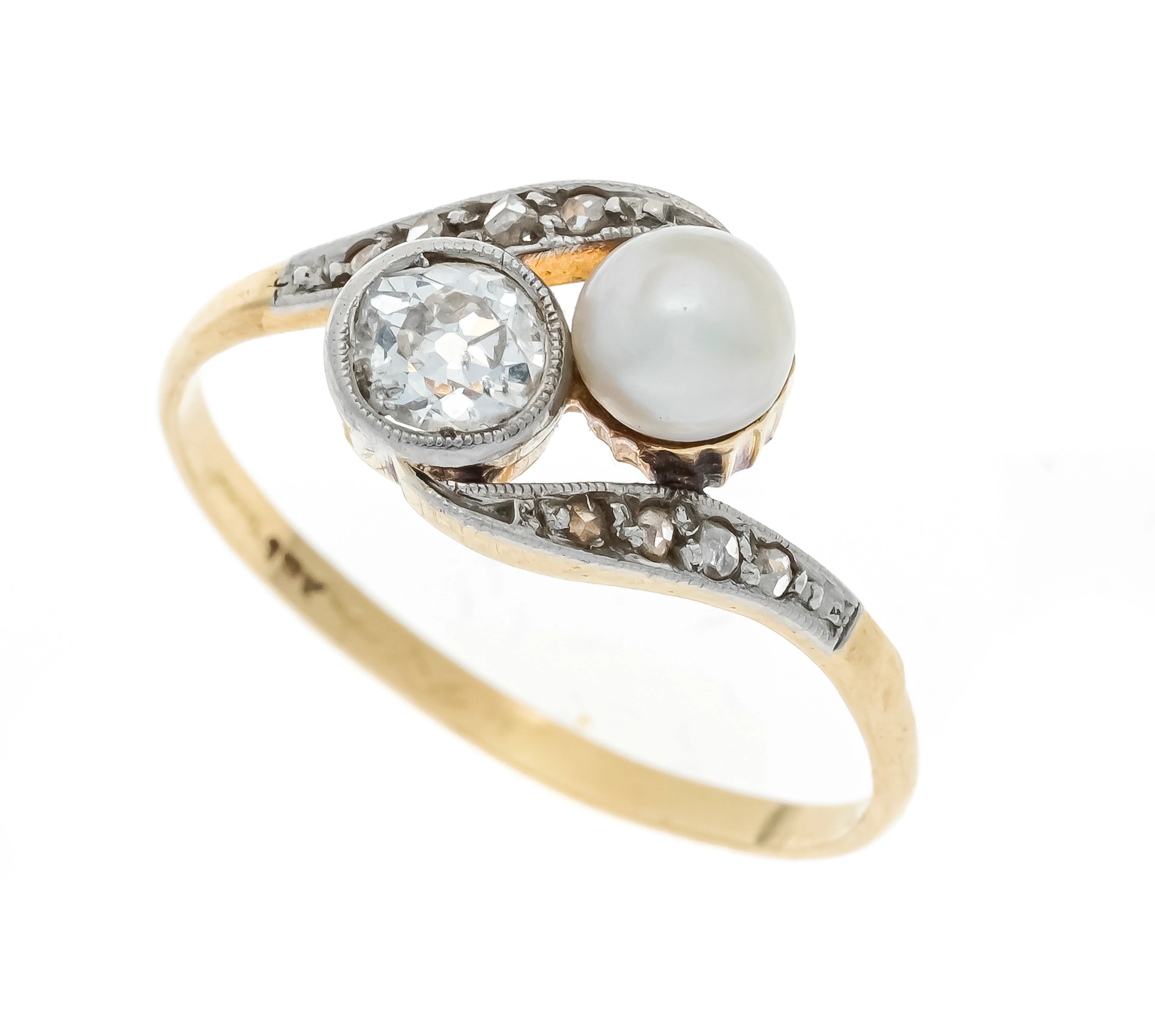 Perlen-Altschliff-Diamant-Ring GG