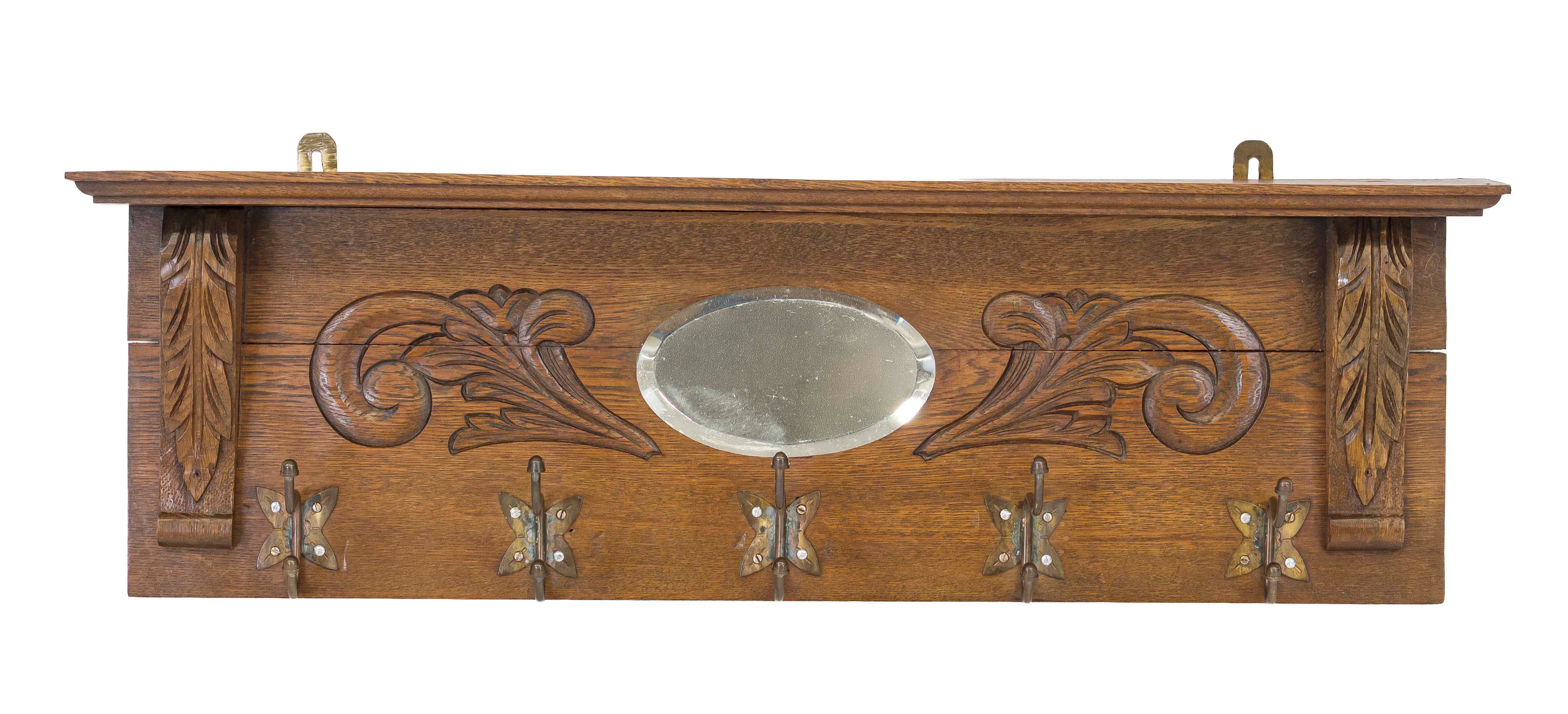 Garderobe um 1890, Eiche, mittig