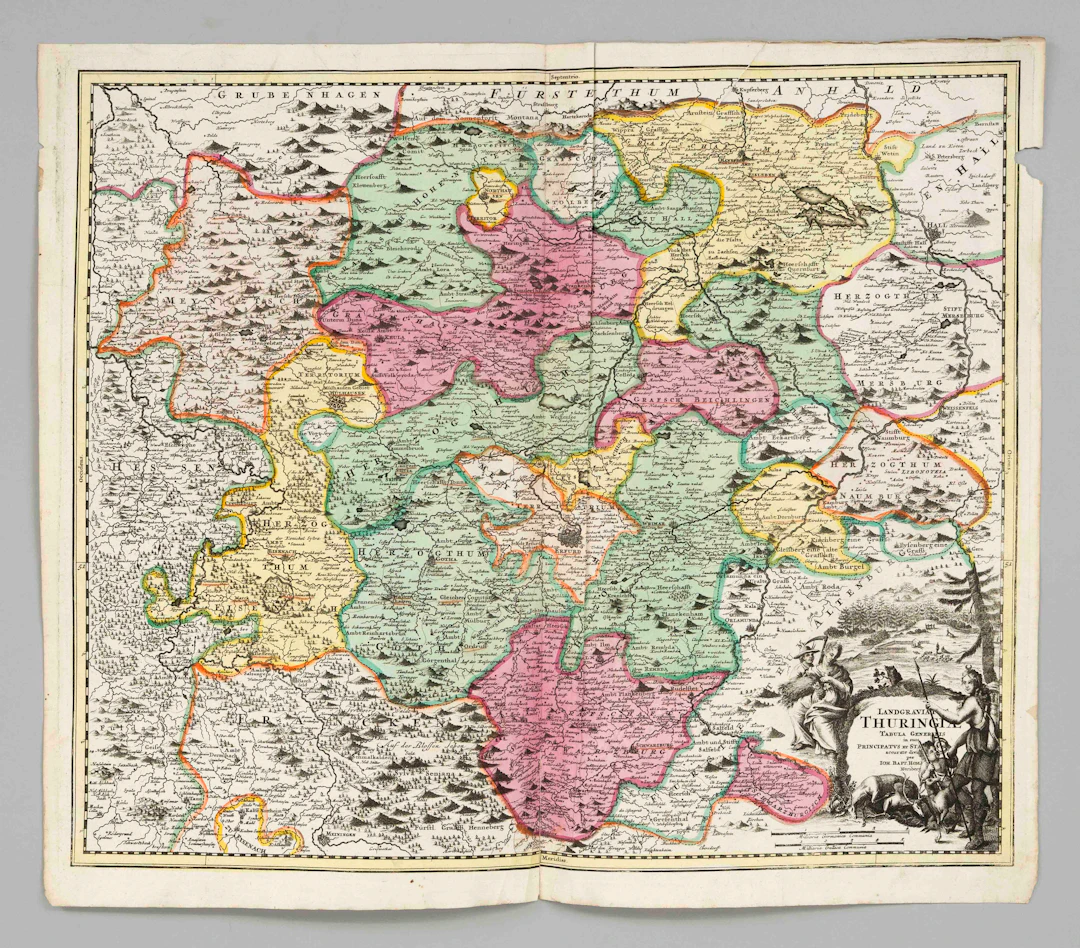 Historische Karte von Thüringen -
