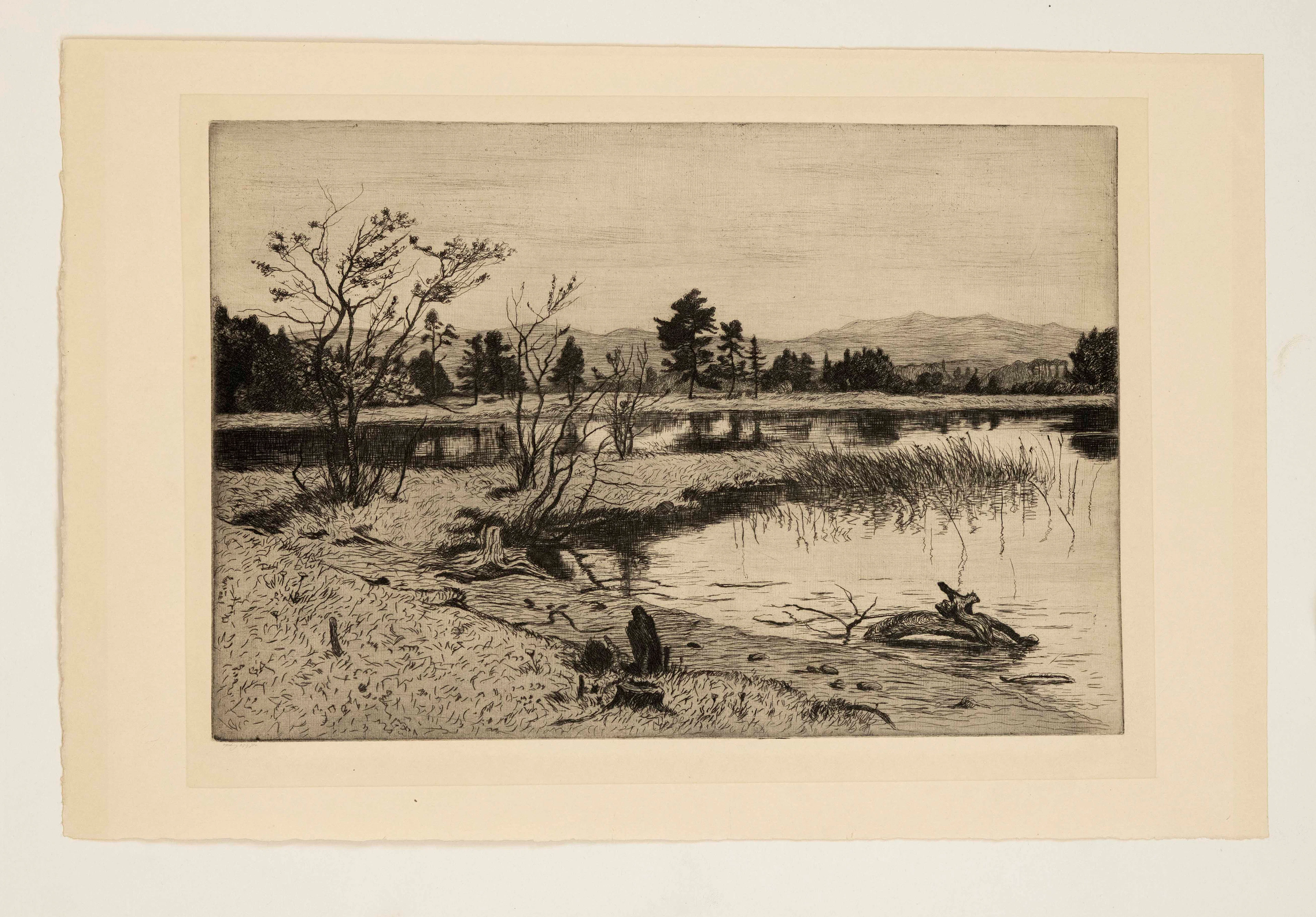 Drei Landschaftsradierungen versc