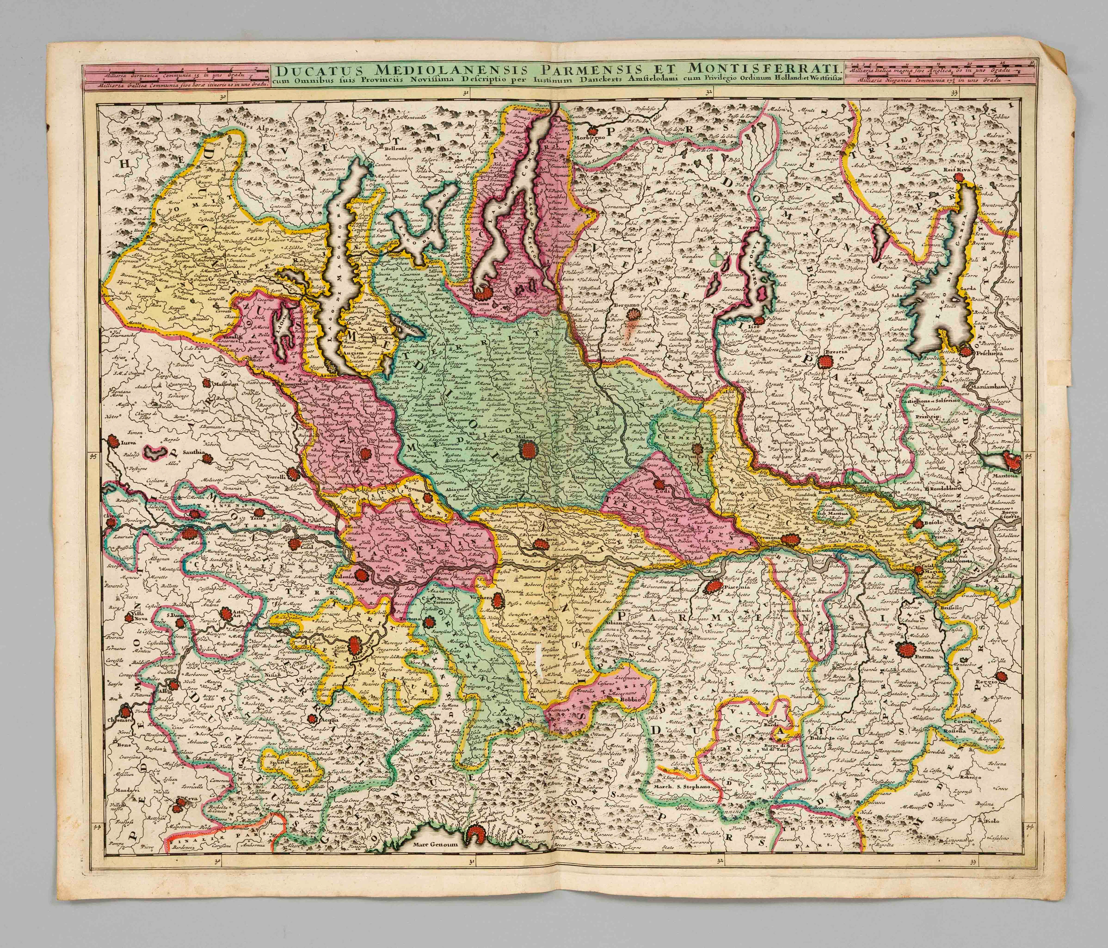 Historische Karte von Norditalien