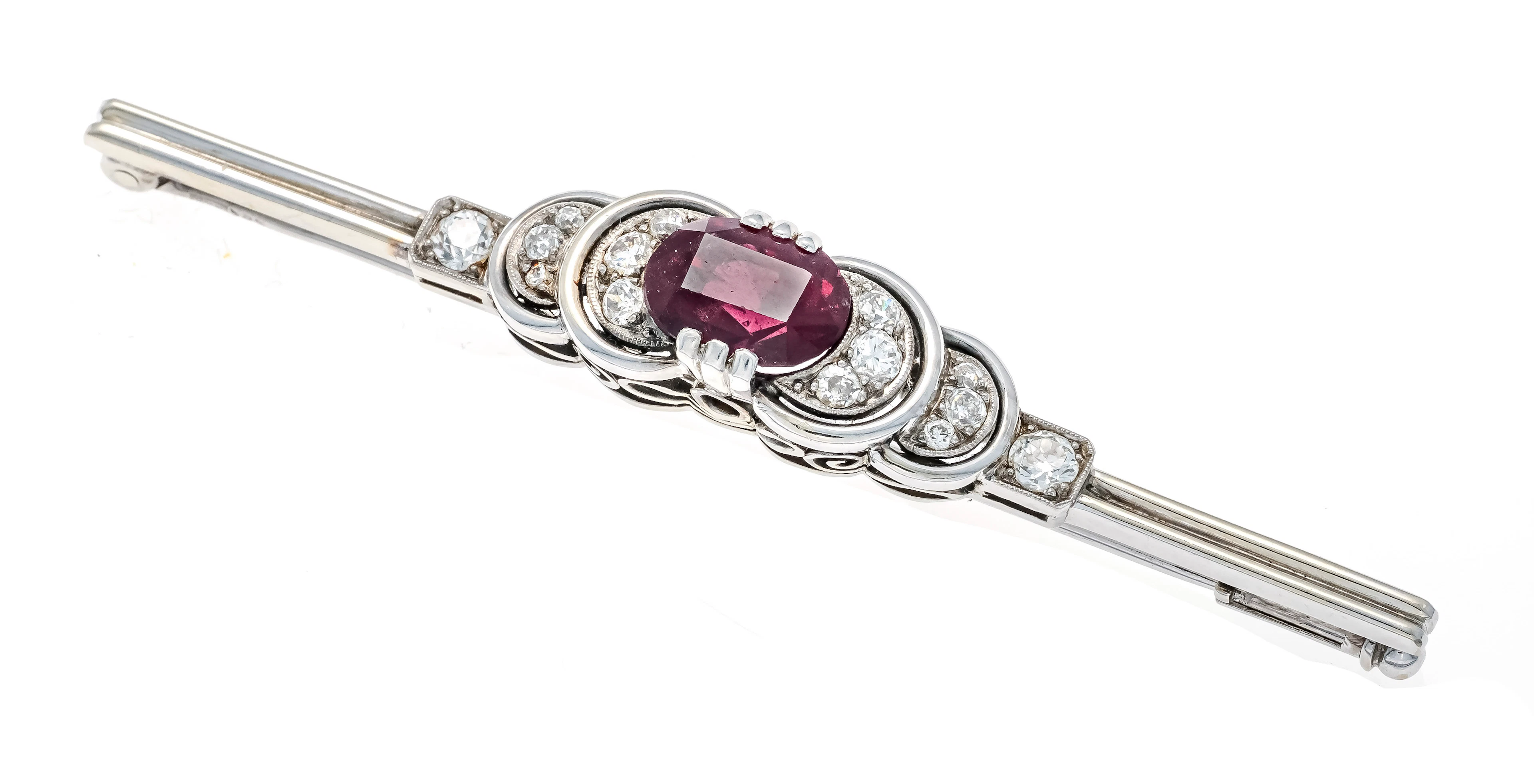 Granat-Diamant-Brosche WG 585/000