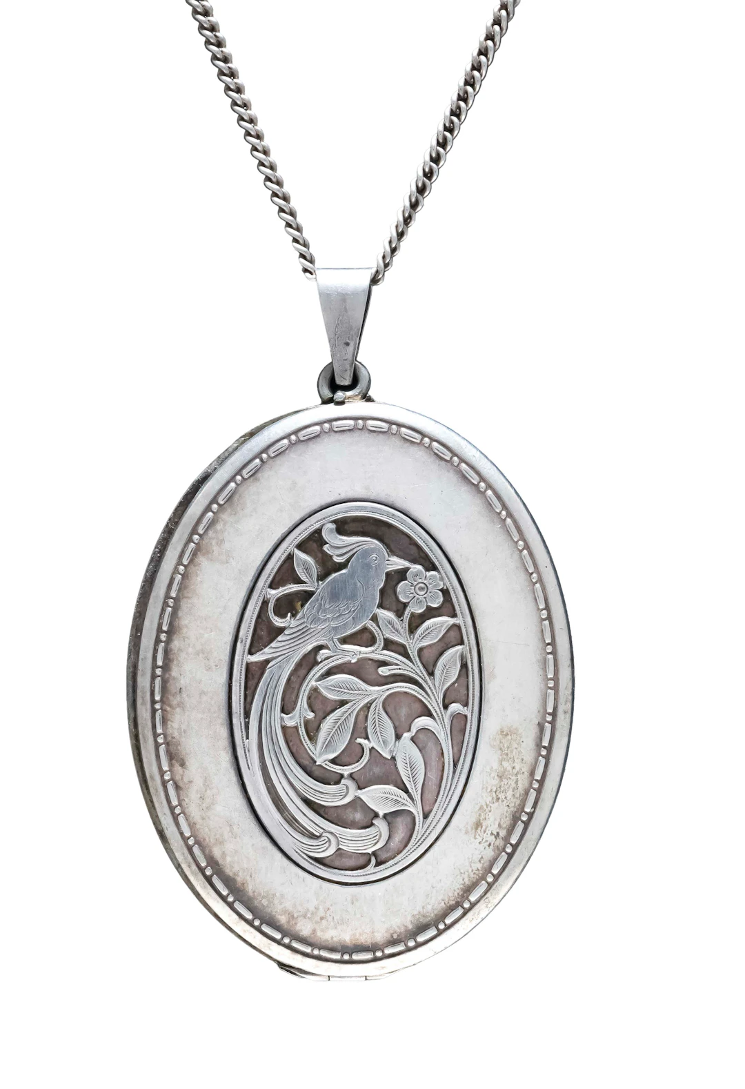 Medaillon-Anhänger Silber 800/000
