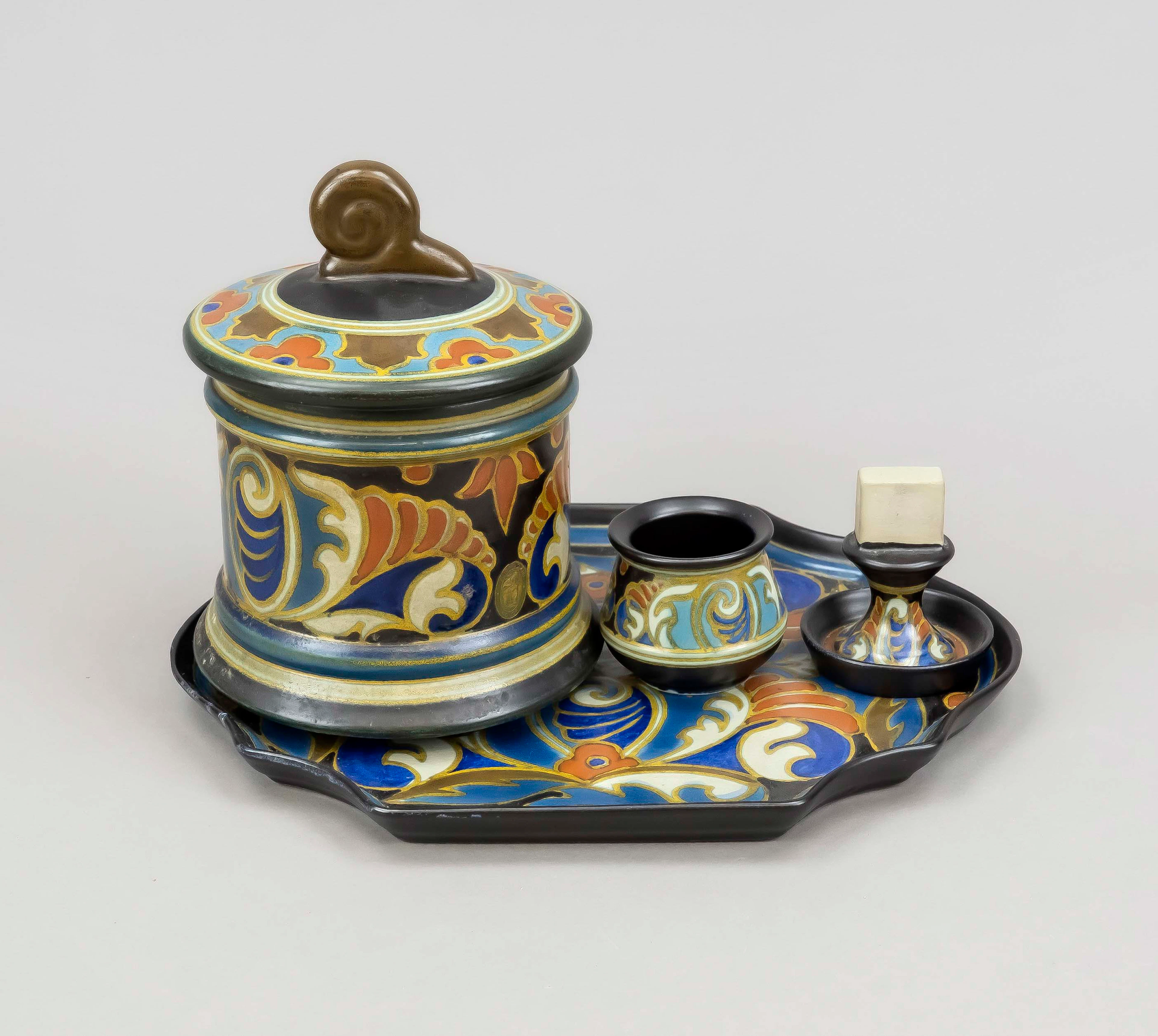 Art déco-Raucherset, 4-tlg., Goud