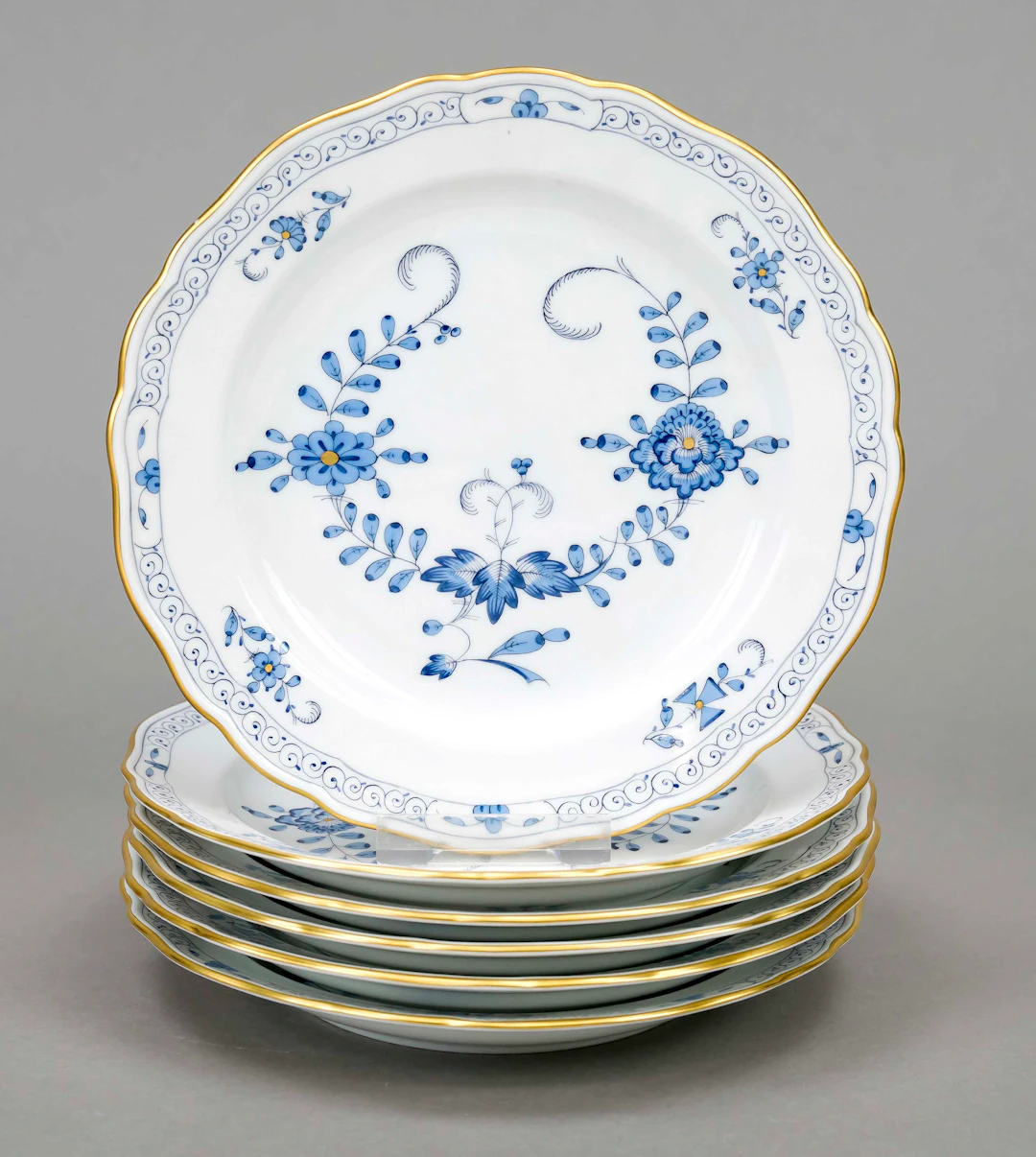 6 Kuchenteller, Meissen, Marke na