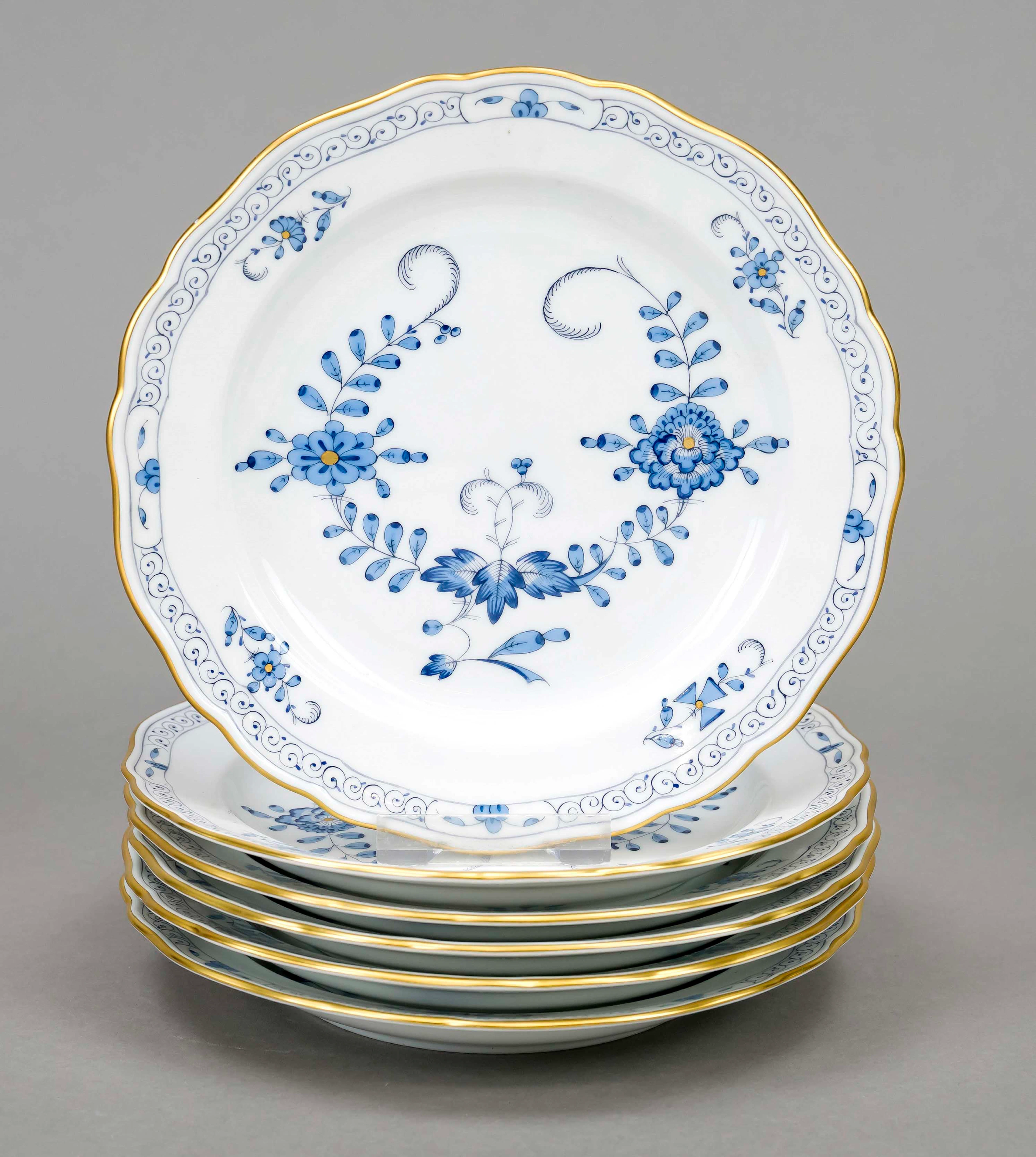 6 Kuchenteller, Meissen, Marke na