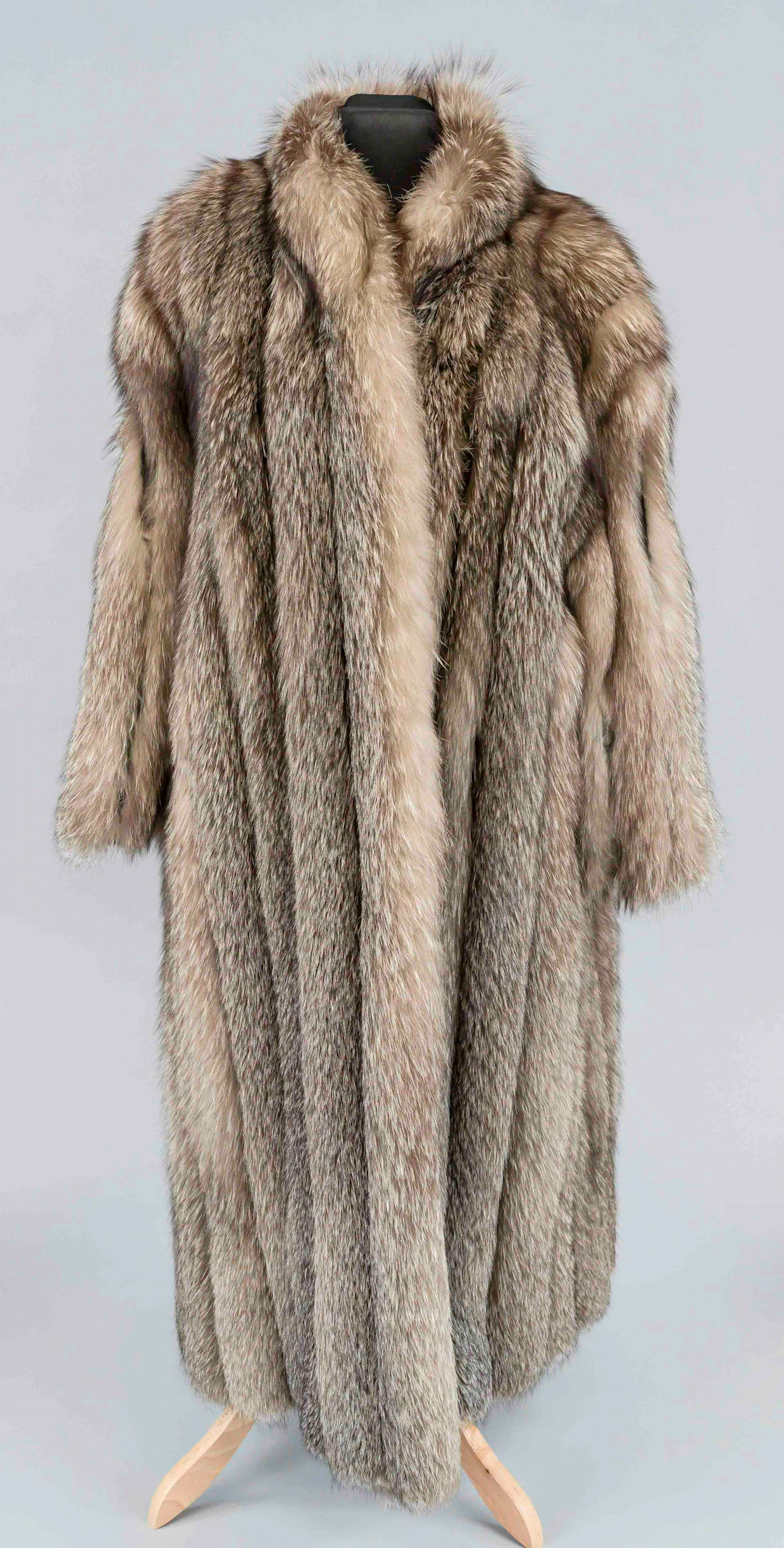 Langer Vintage Wintermantel, grau