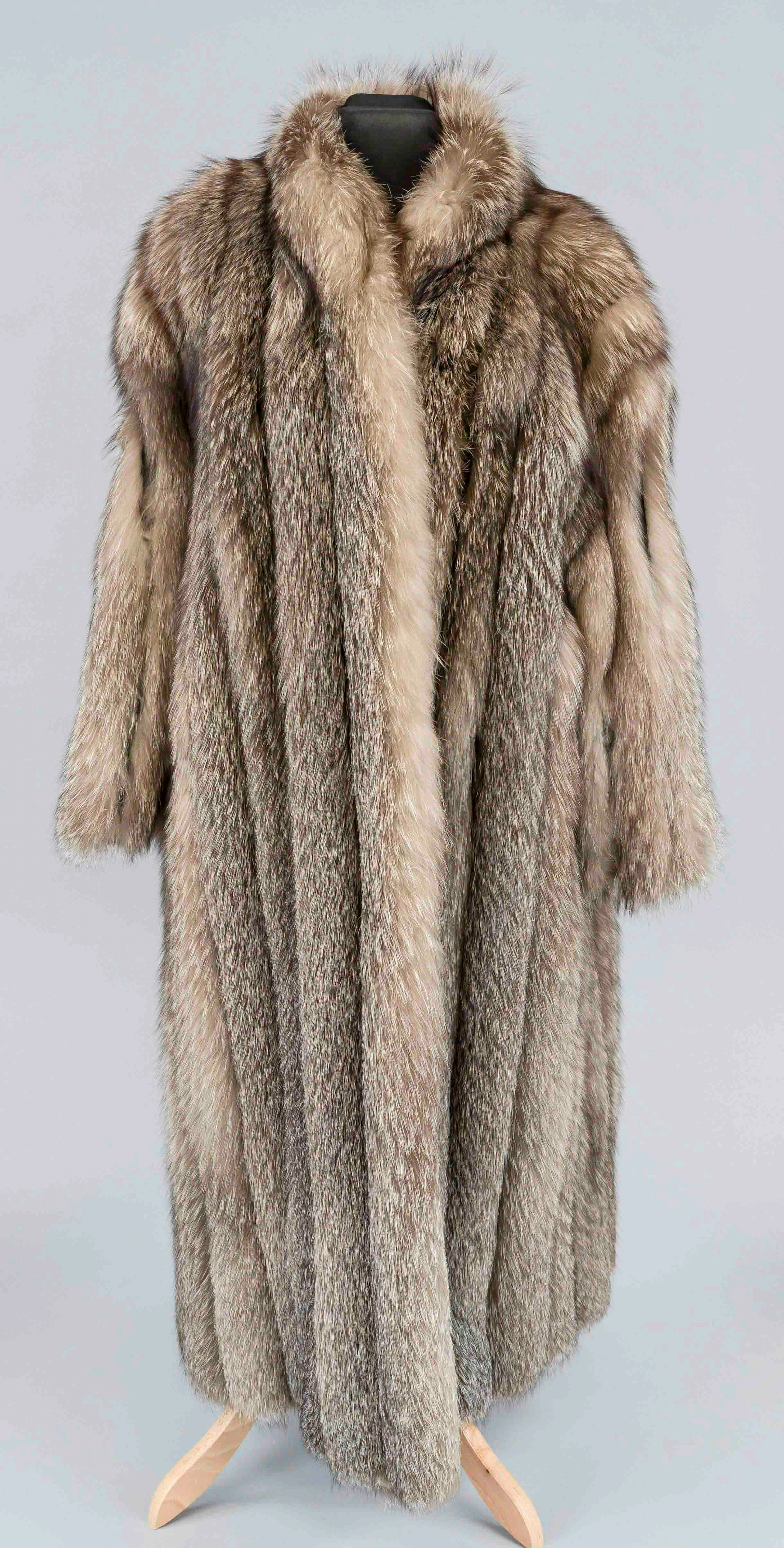 Langer Vintage Wintermantel, grau