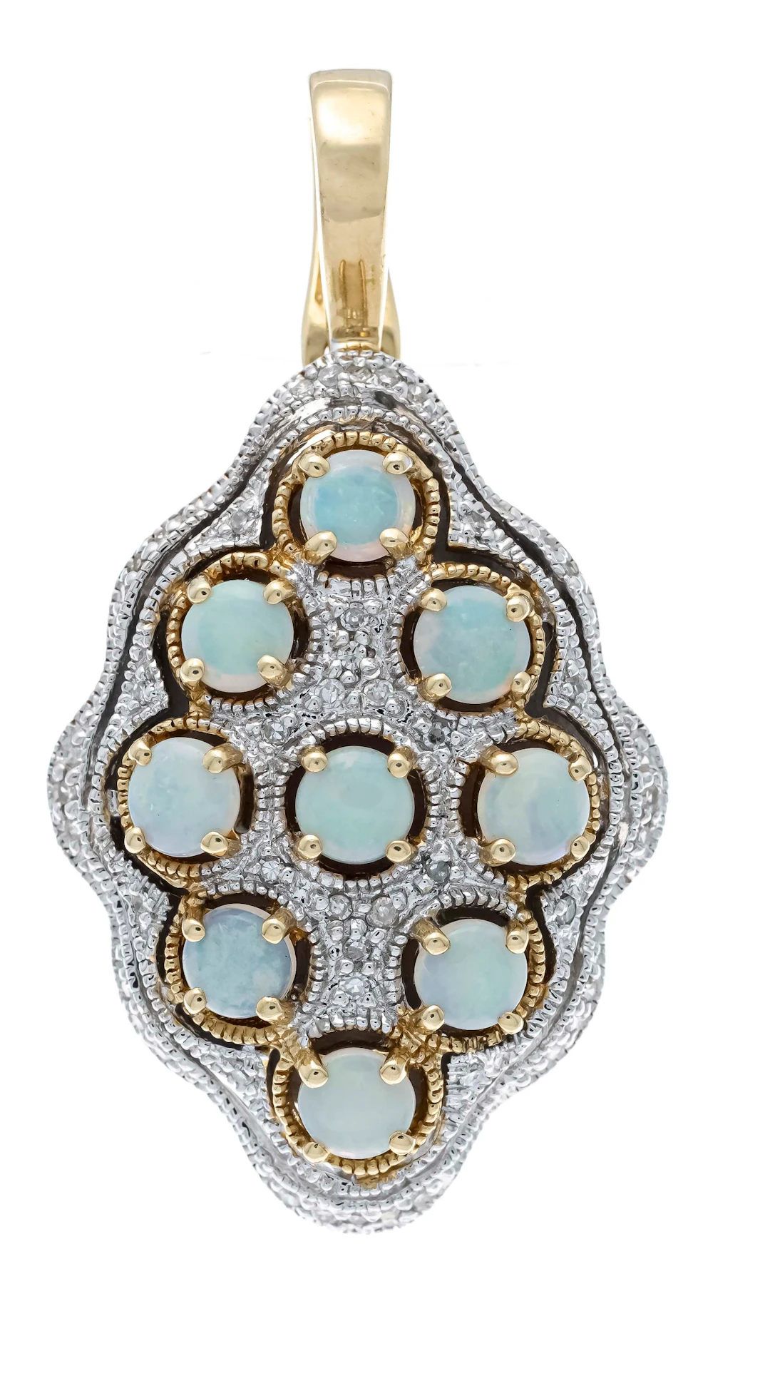 Opal-Diamant-Clipanhänger GG/WG 5