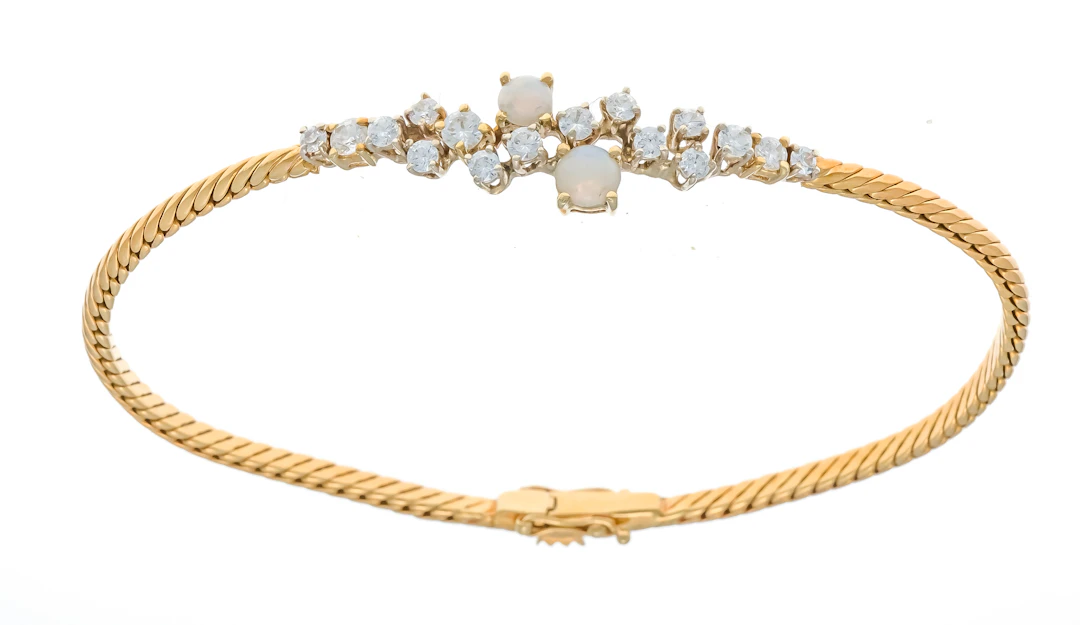 Opal-Armband mit Zirkonia GG 750/