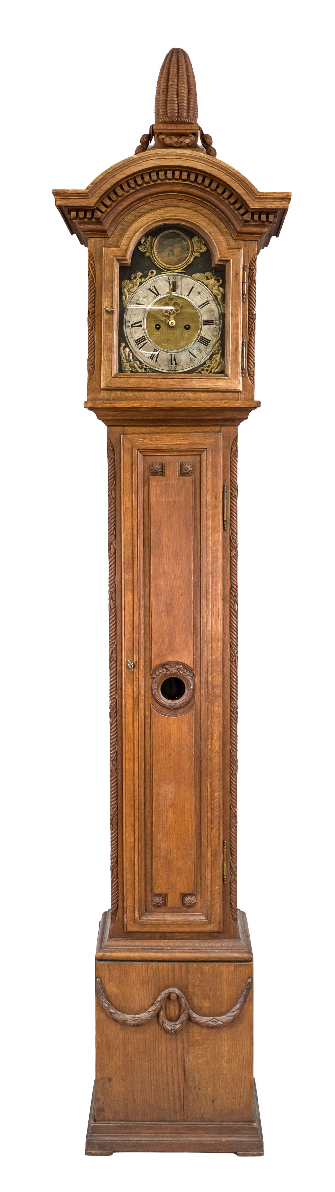 Große Bodenstanduhr, 19.Jh., Eich