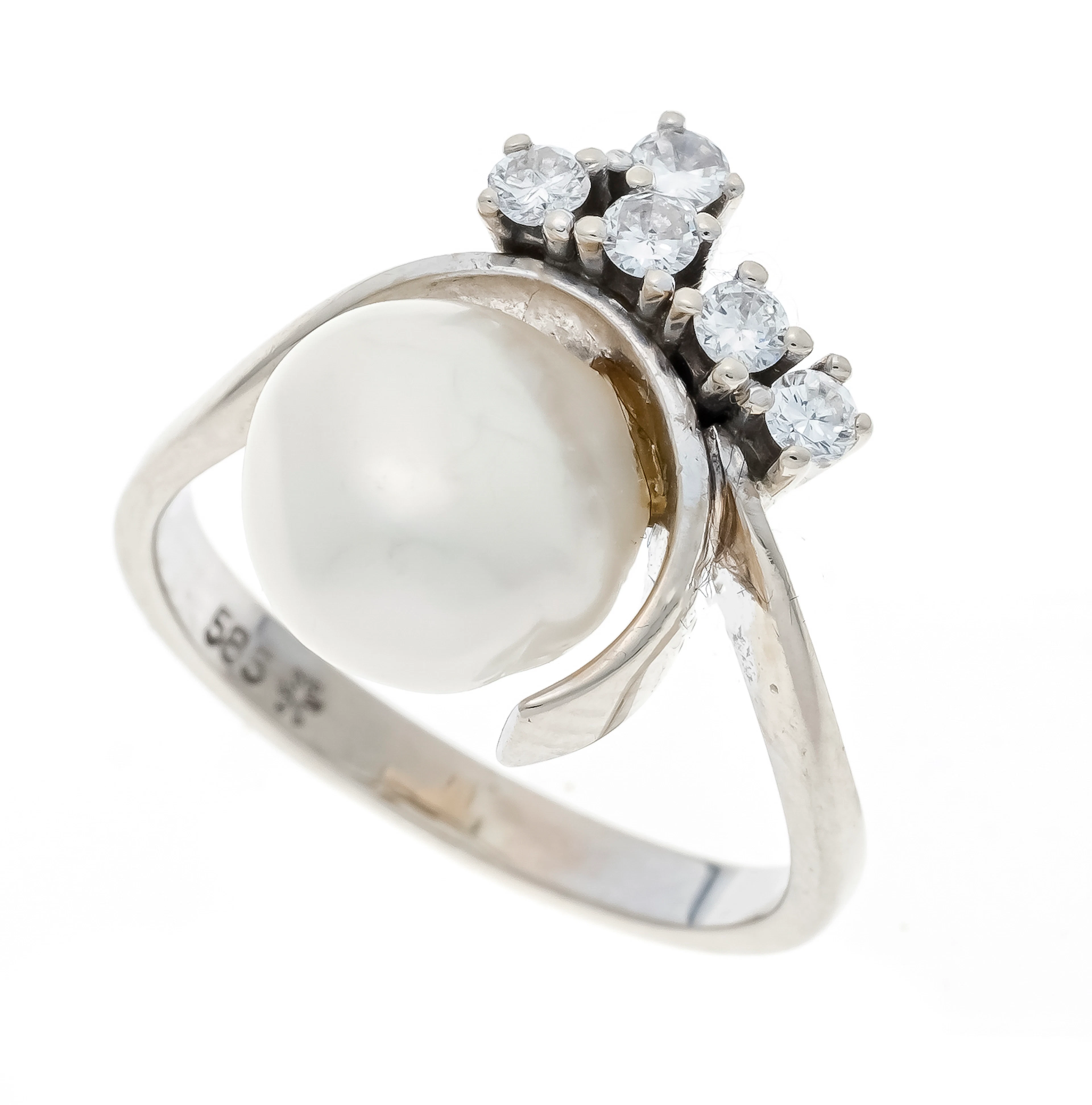 Süßwasserperlen-Brillant-Ring WG