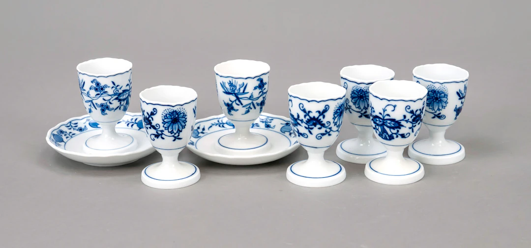 Sieben Eierbecher, Meissen, Marke