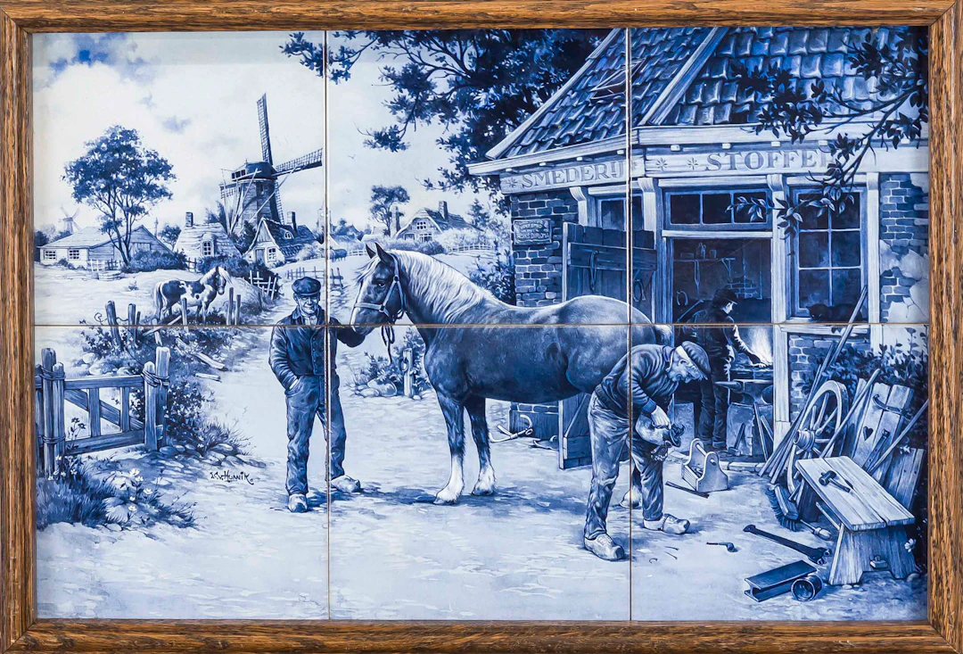 Fliesenbild, Holland, 20. Jh., Ge