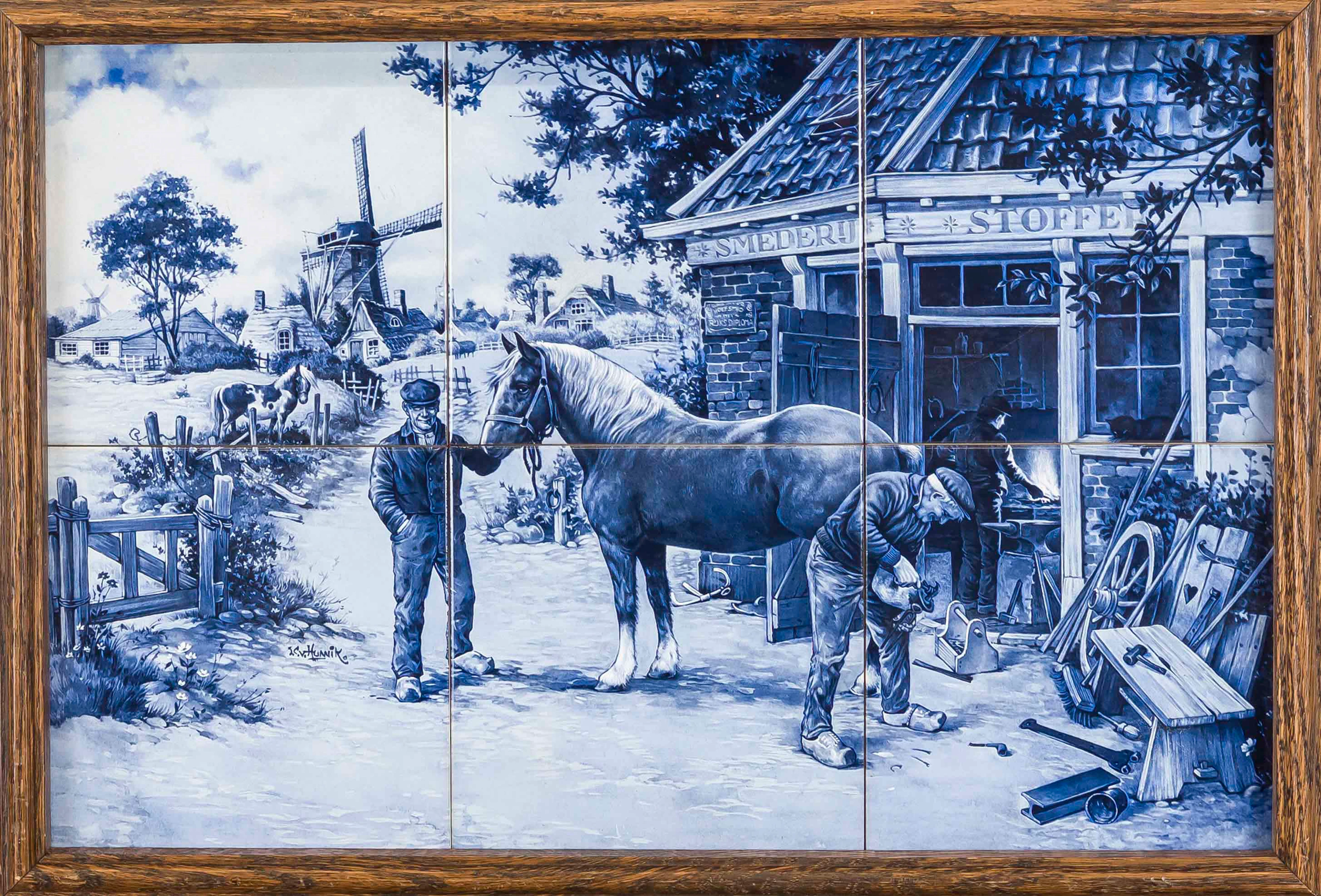 Fliesenbild, Holland, 20. Jh., Ge