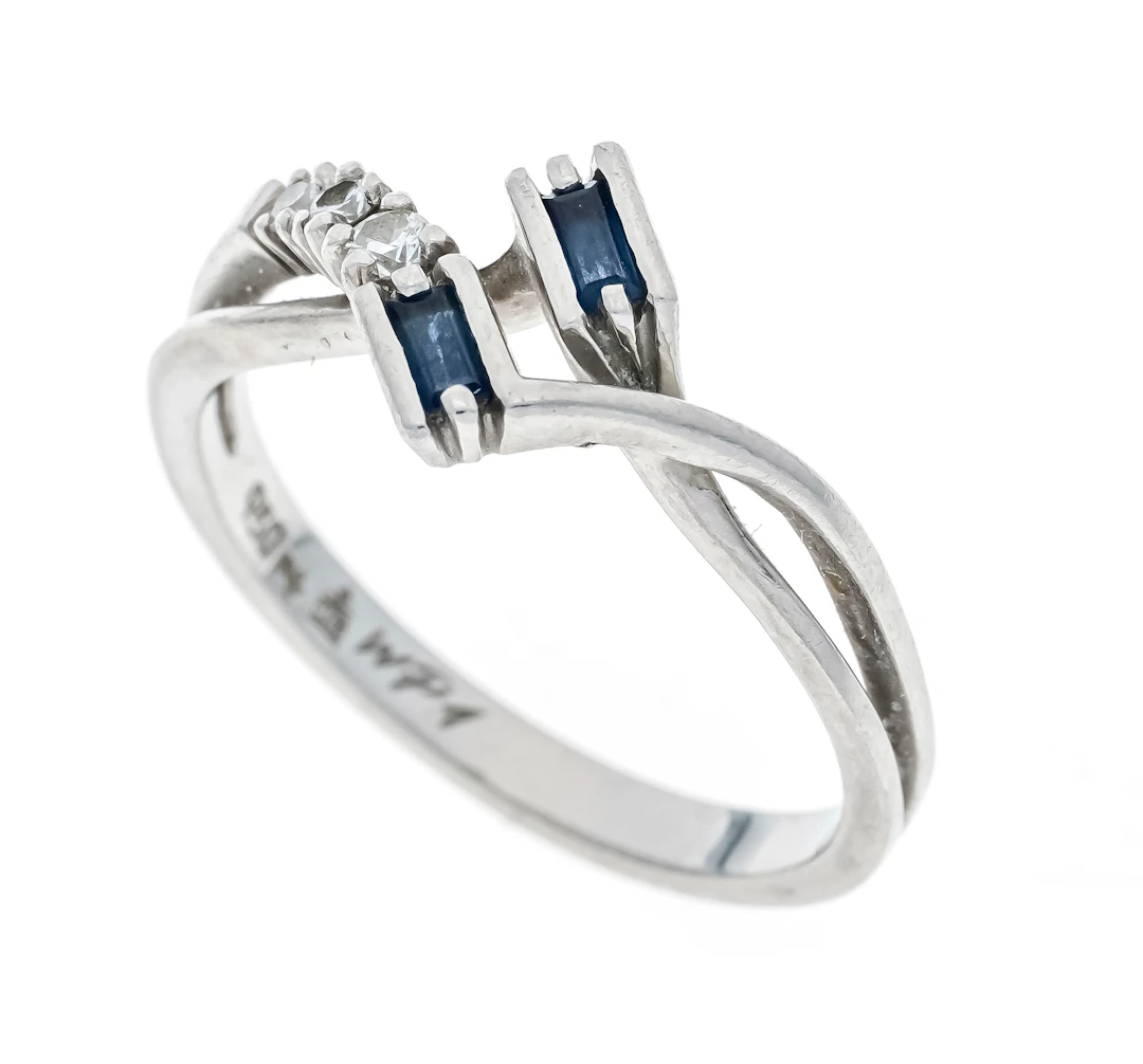 Saphir-Brillant-Ring Platin 950/0