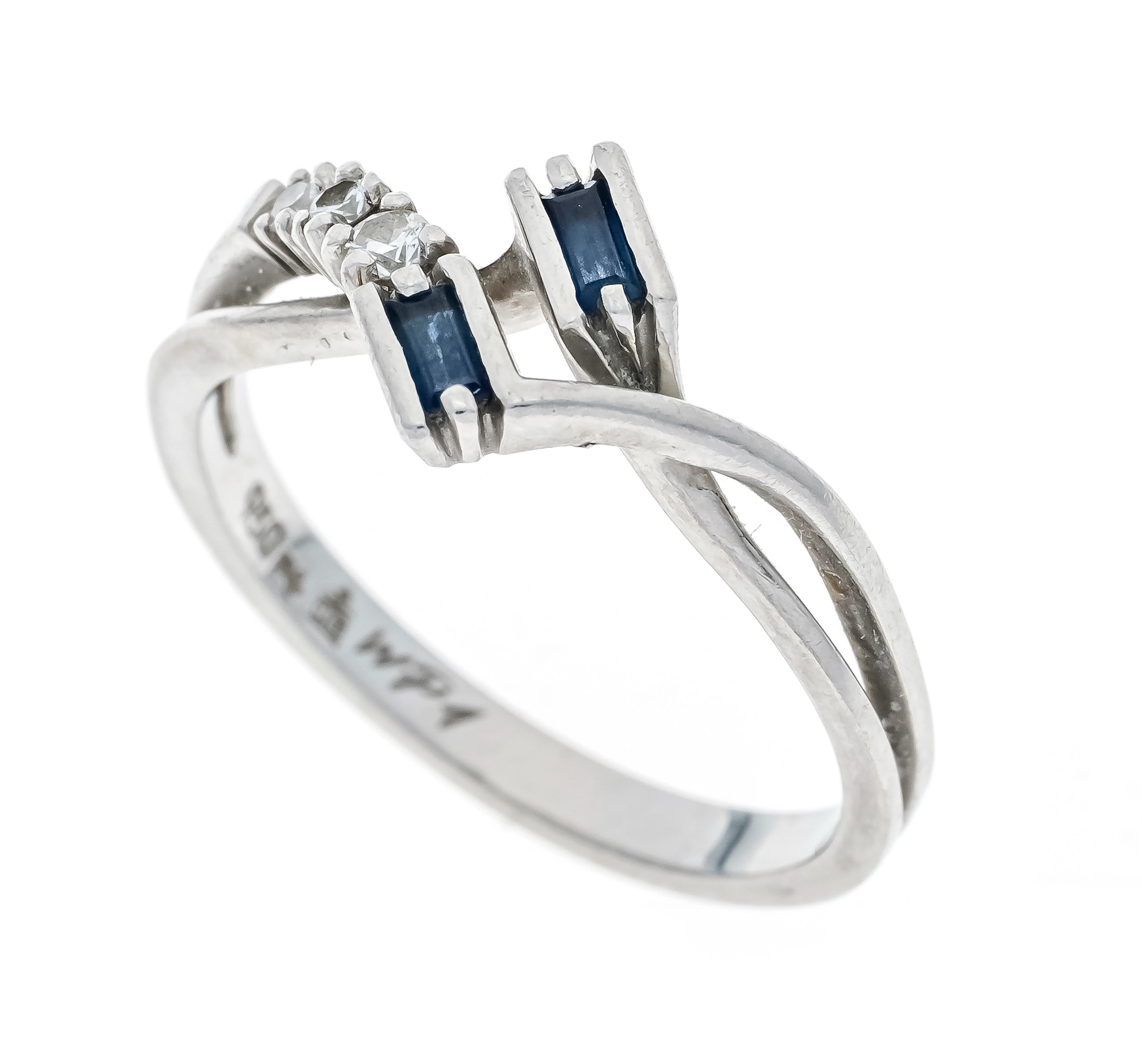 Saphir-Brillant-Ring Platin 950/0
