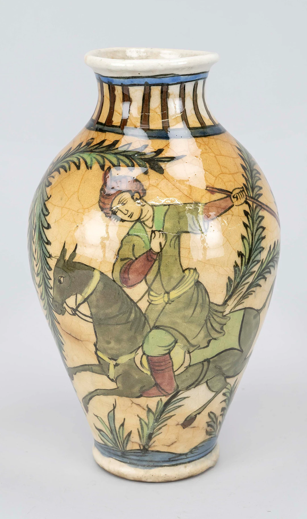 Persische Qajar-Keramikvase, 1. H