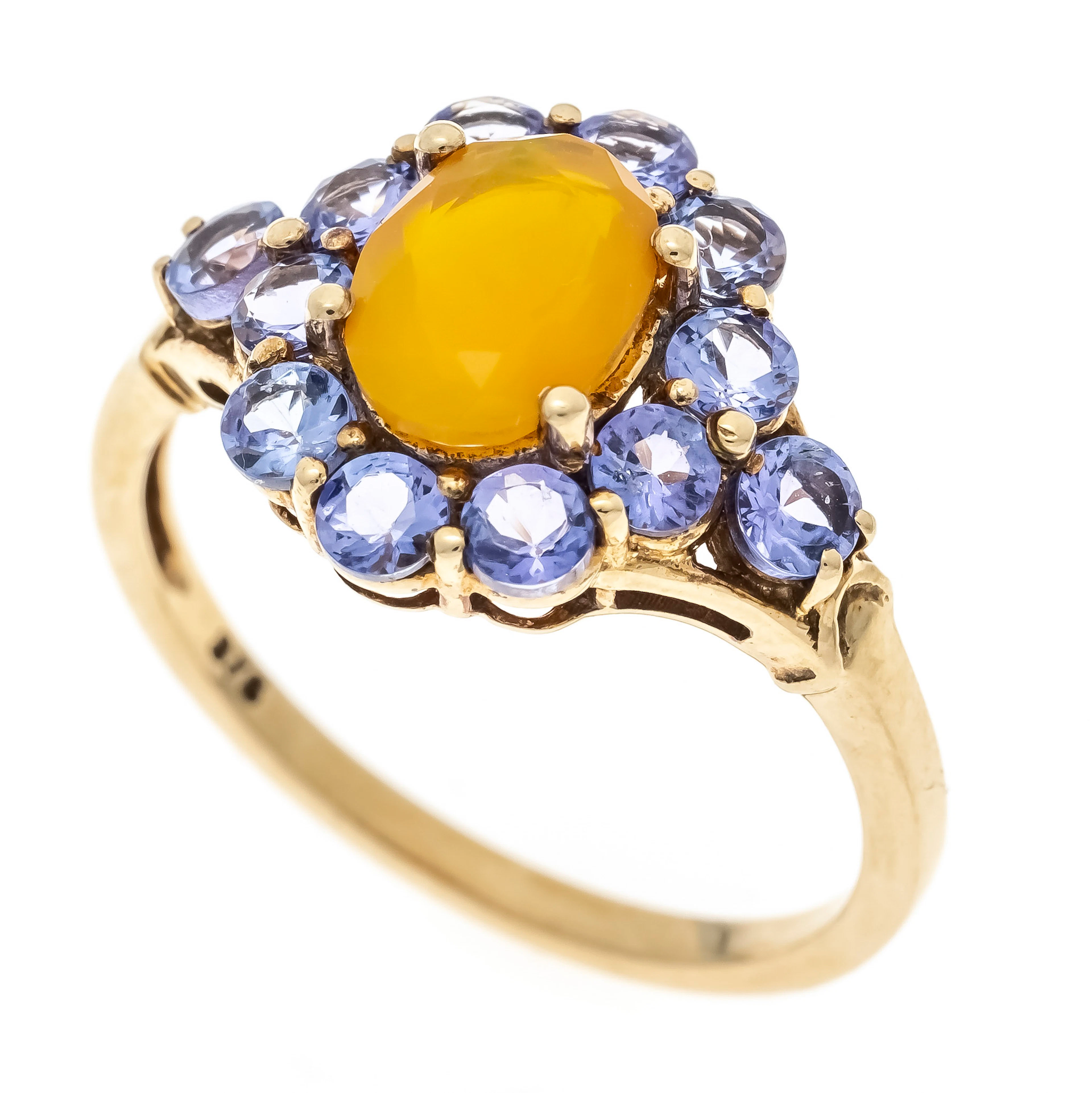 Opal-Tansanit-Ring GG 375/000 mit
