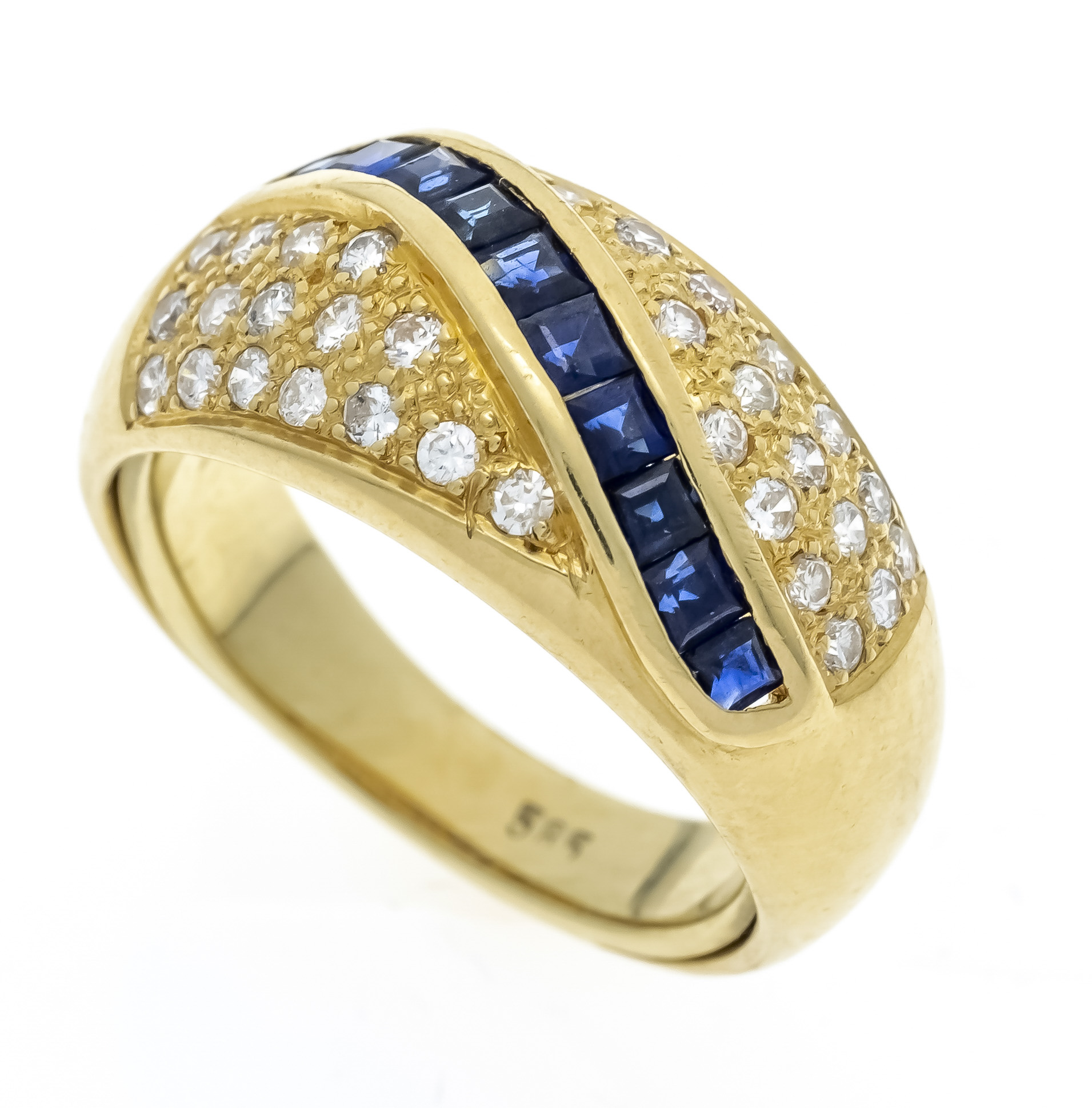 Saphir-Brillant-Ring GG 585/000 mit
