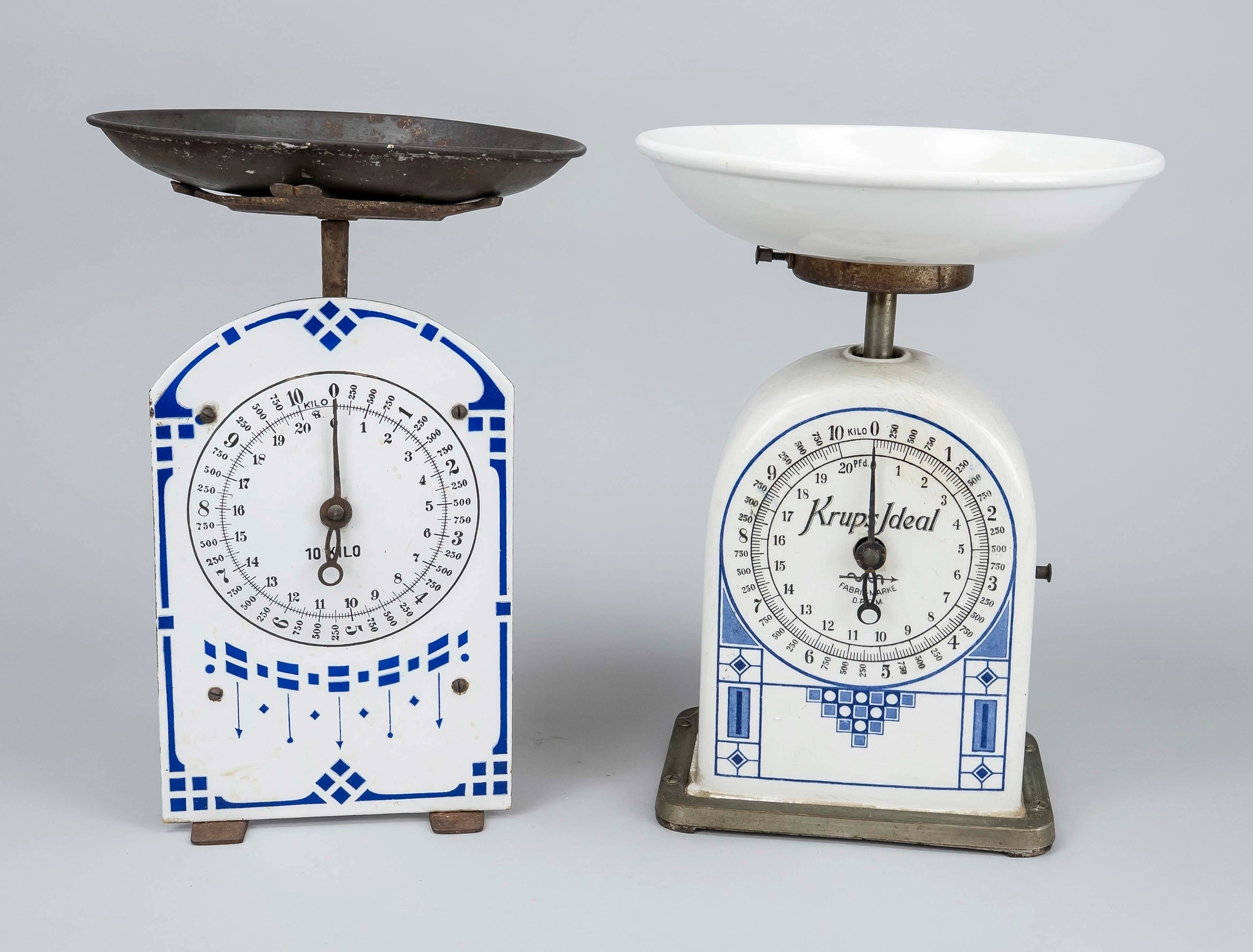 2 Haushaltswaagen, um 1900. 1 x '