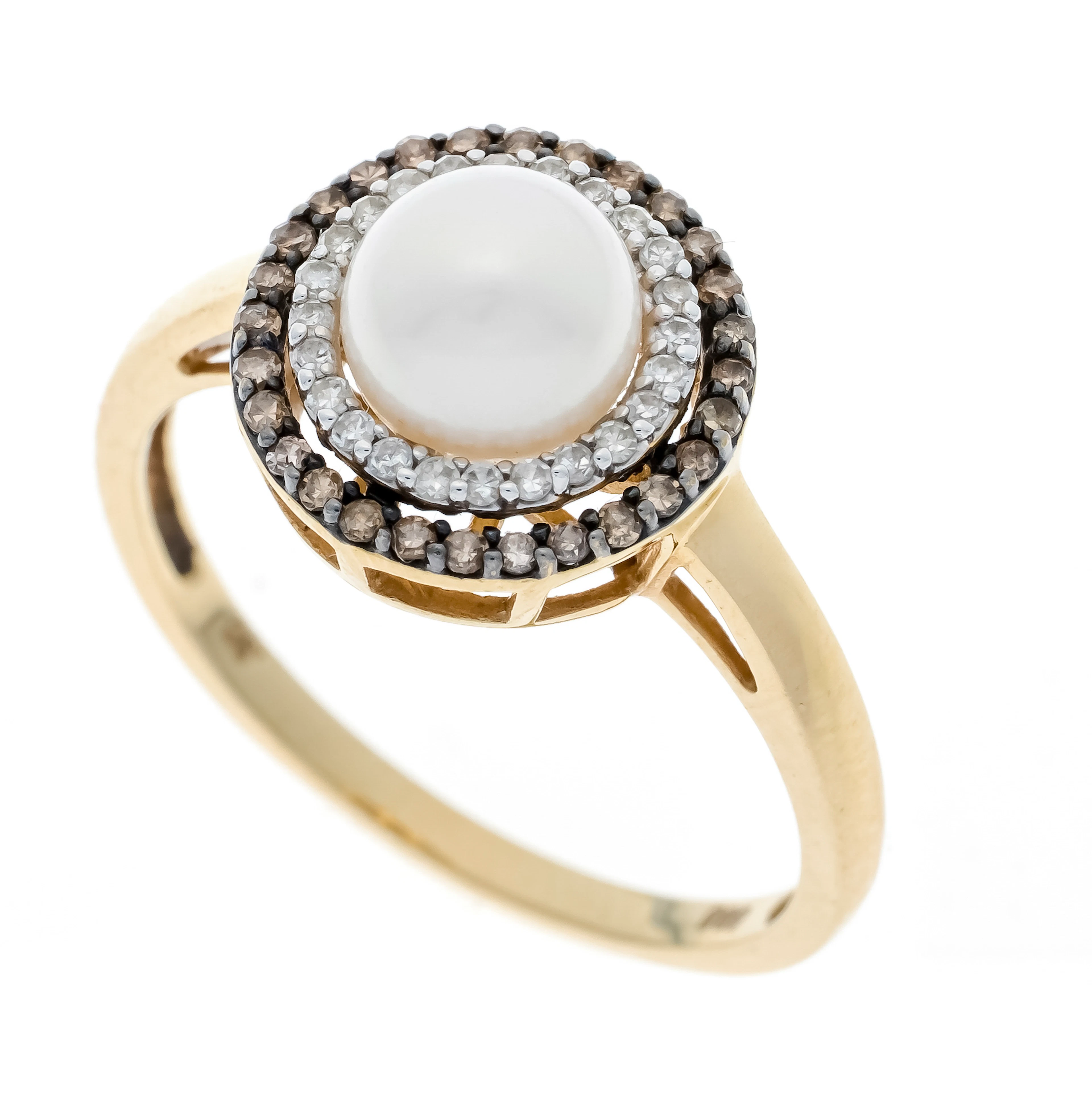 Akoyaperlen-Diamant-Ring GG 585/0