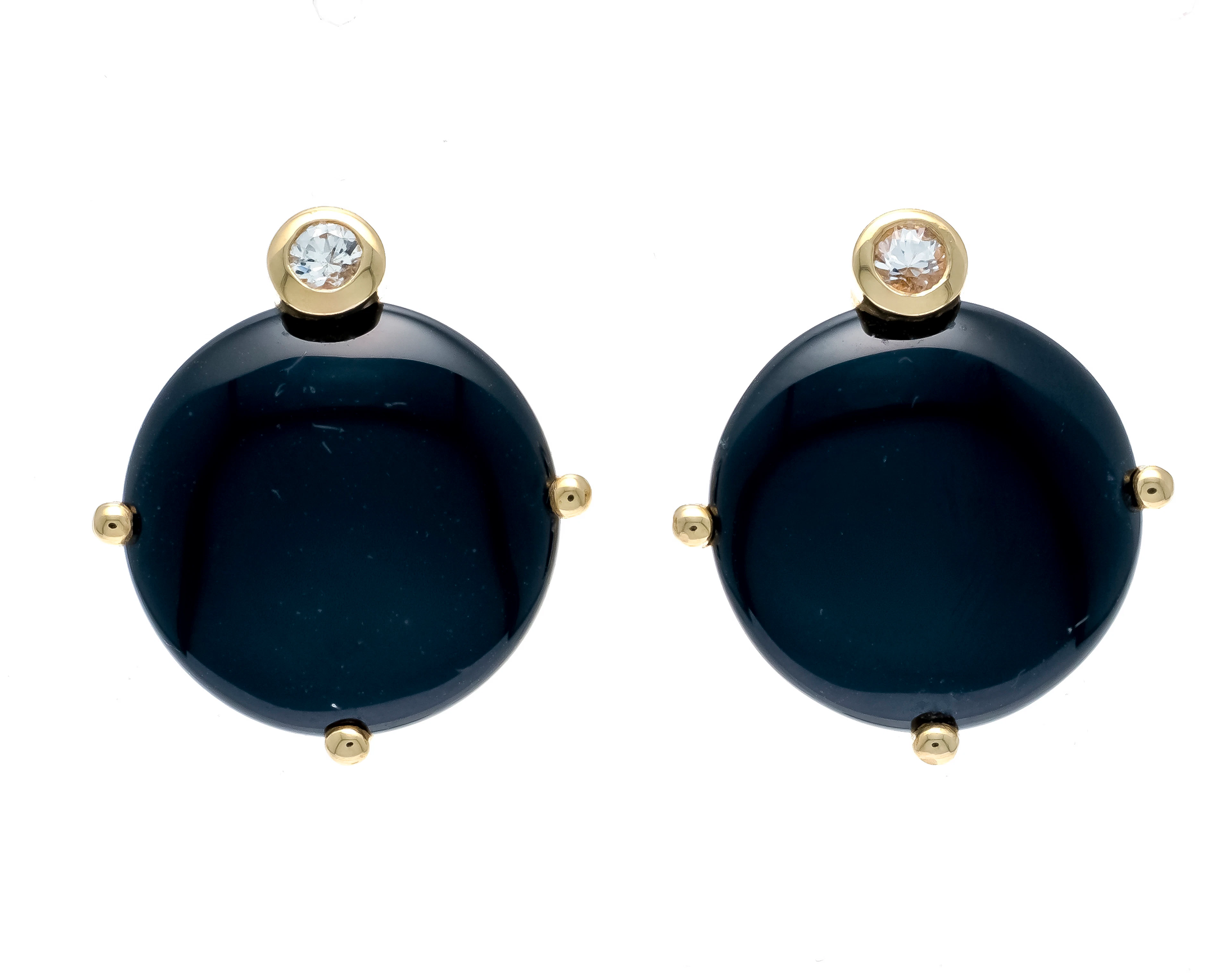 Onyx-Brillant-Ohrstecker GG 585/0