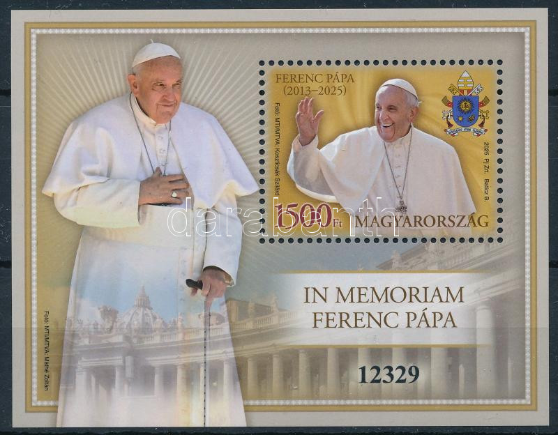 2025 In Memoriam Ferenc pápa blokk | Barnebys