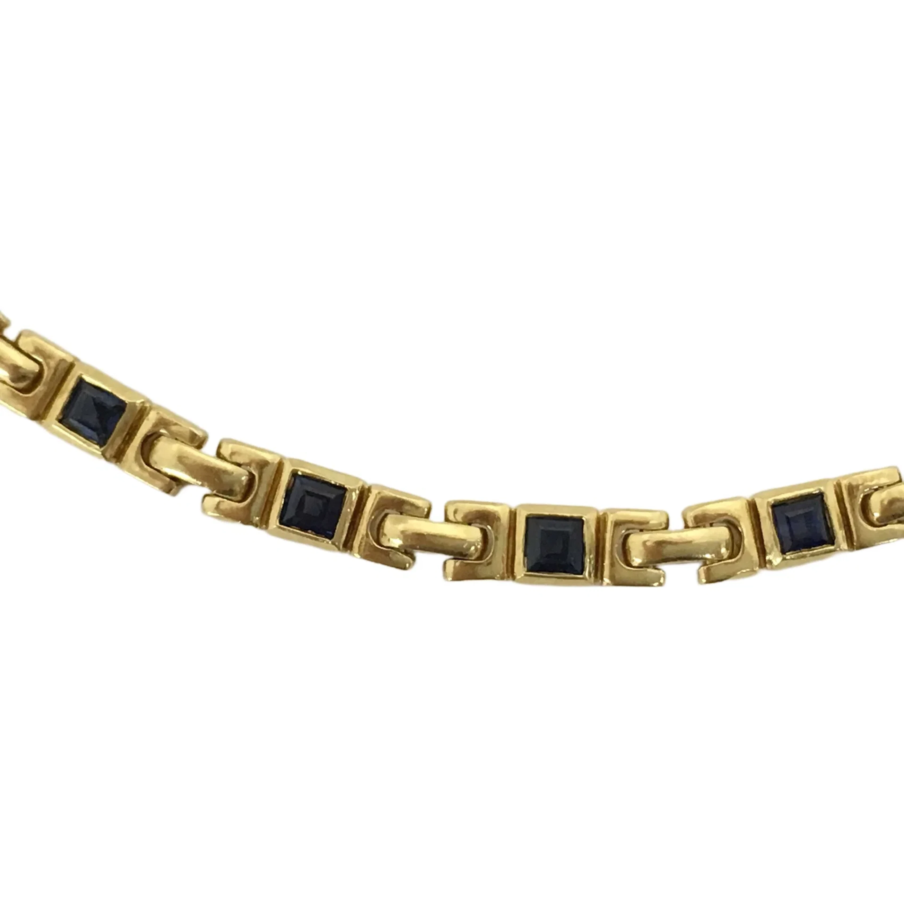 Van Cleef & Arpels Vintage Dark Blue Sapphire 18K Gold Link Bracelet