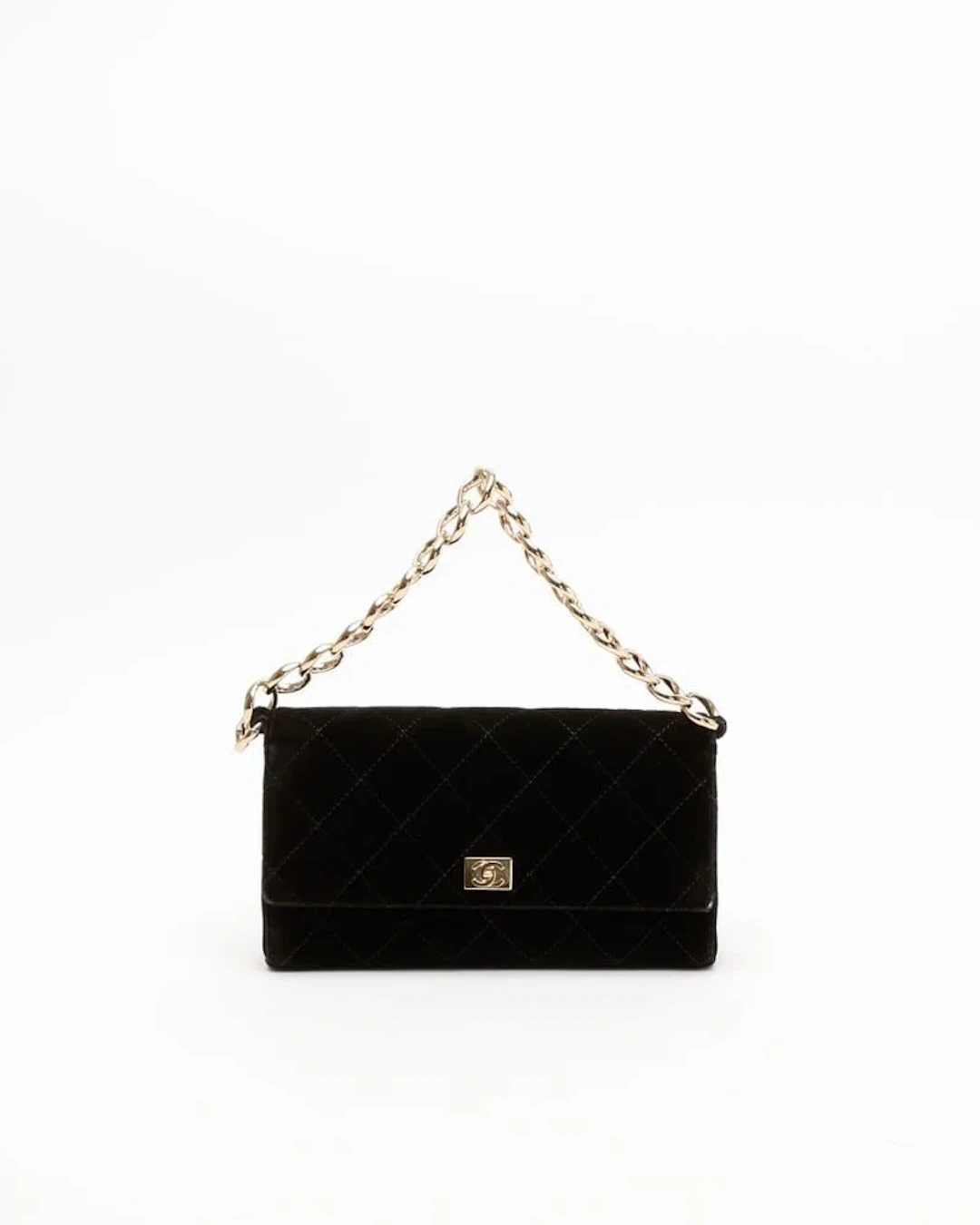 Chanel Vintage CC Velour Chain Bag