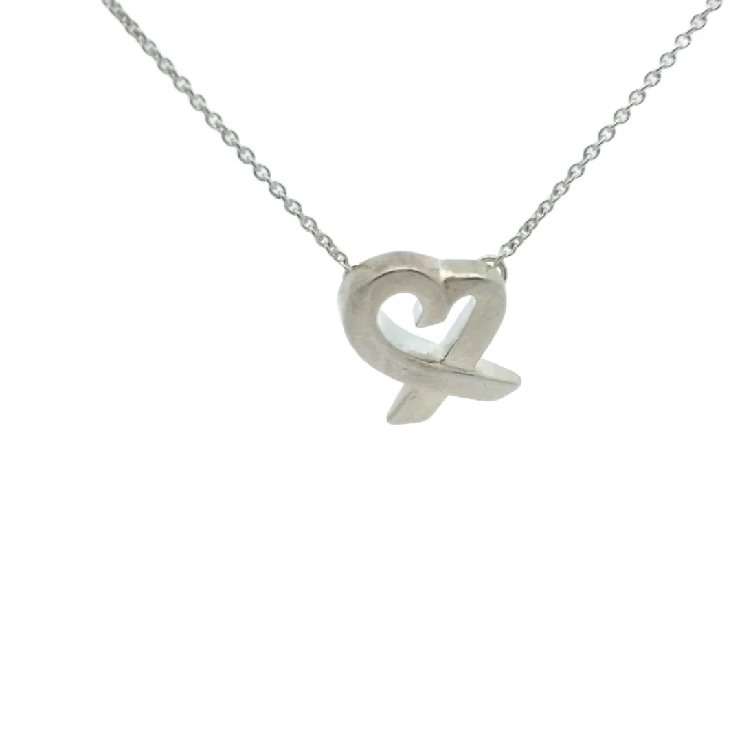 Tiffany & Co. Paloma Picasso Loving Heart 925 Sterling Silver Necklace