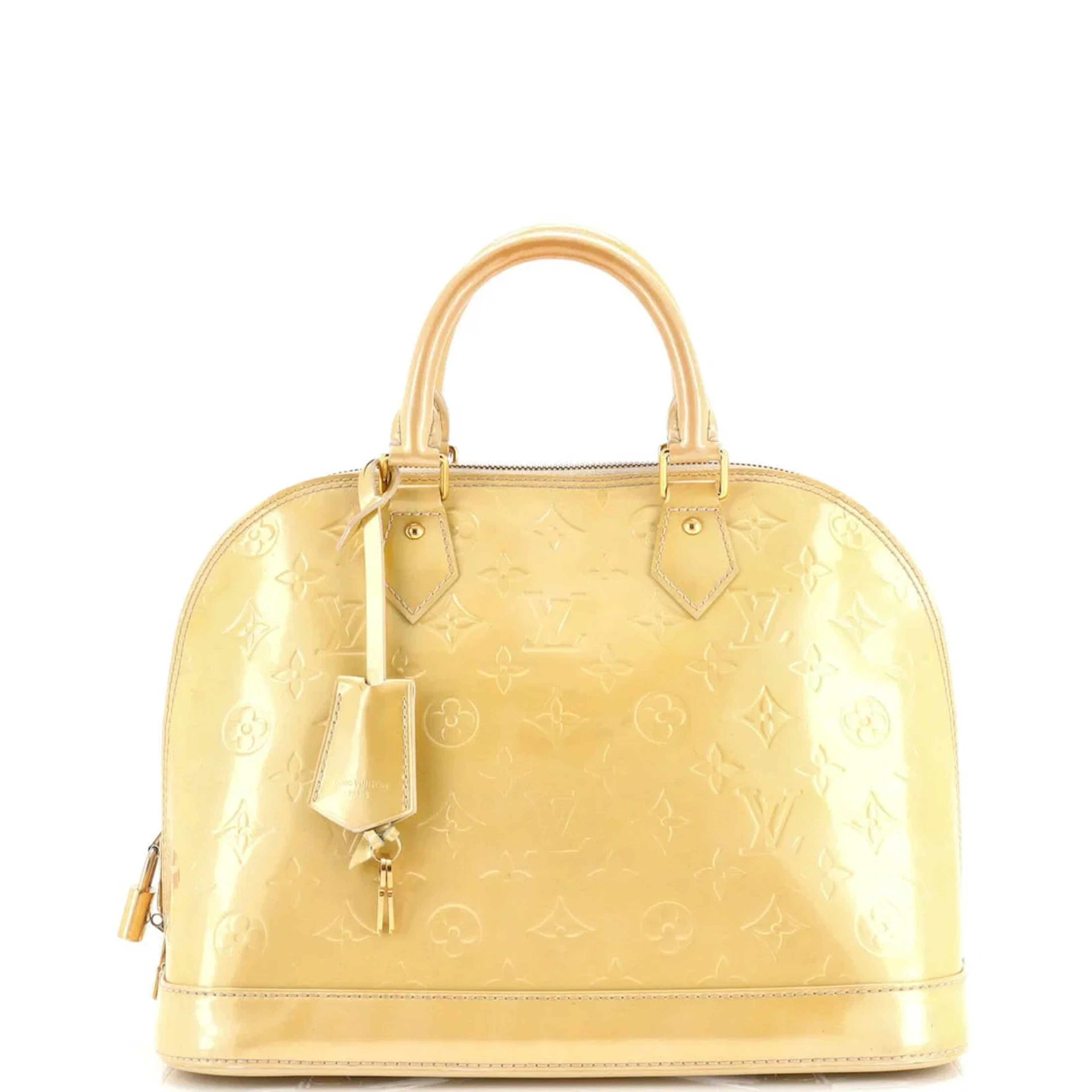 Louis Vuitton Alma PM Vernis Yellow Handbag