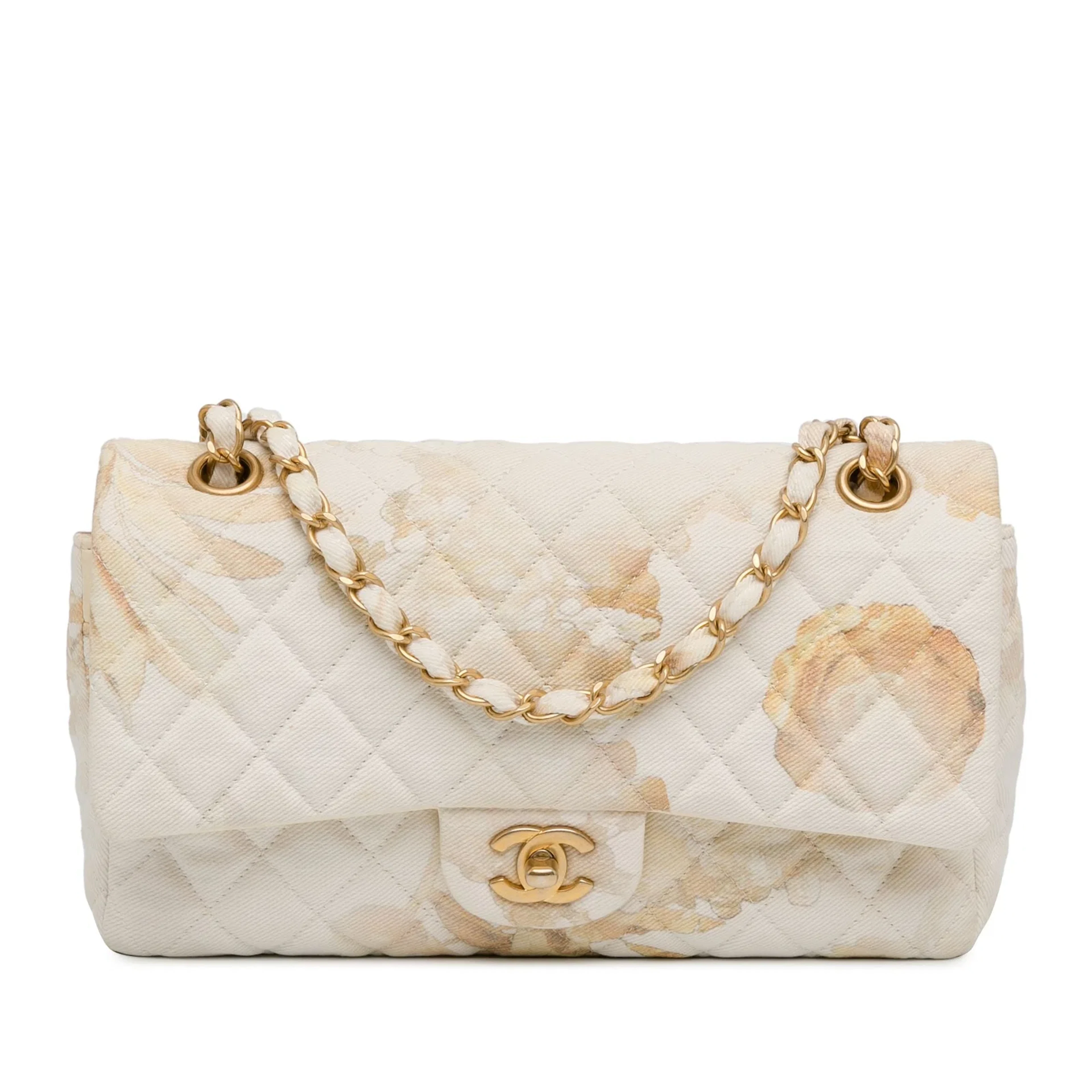 Chanel Floral Denim Medium Classic Flap Bag