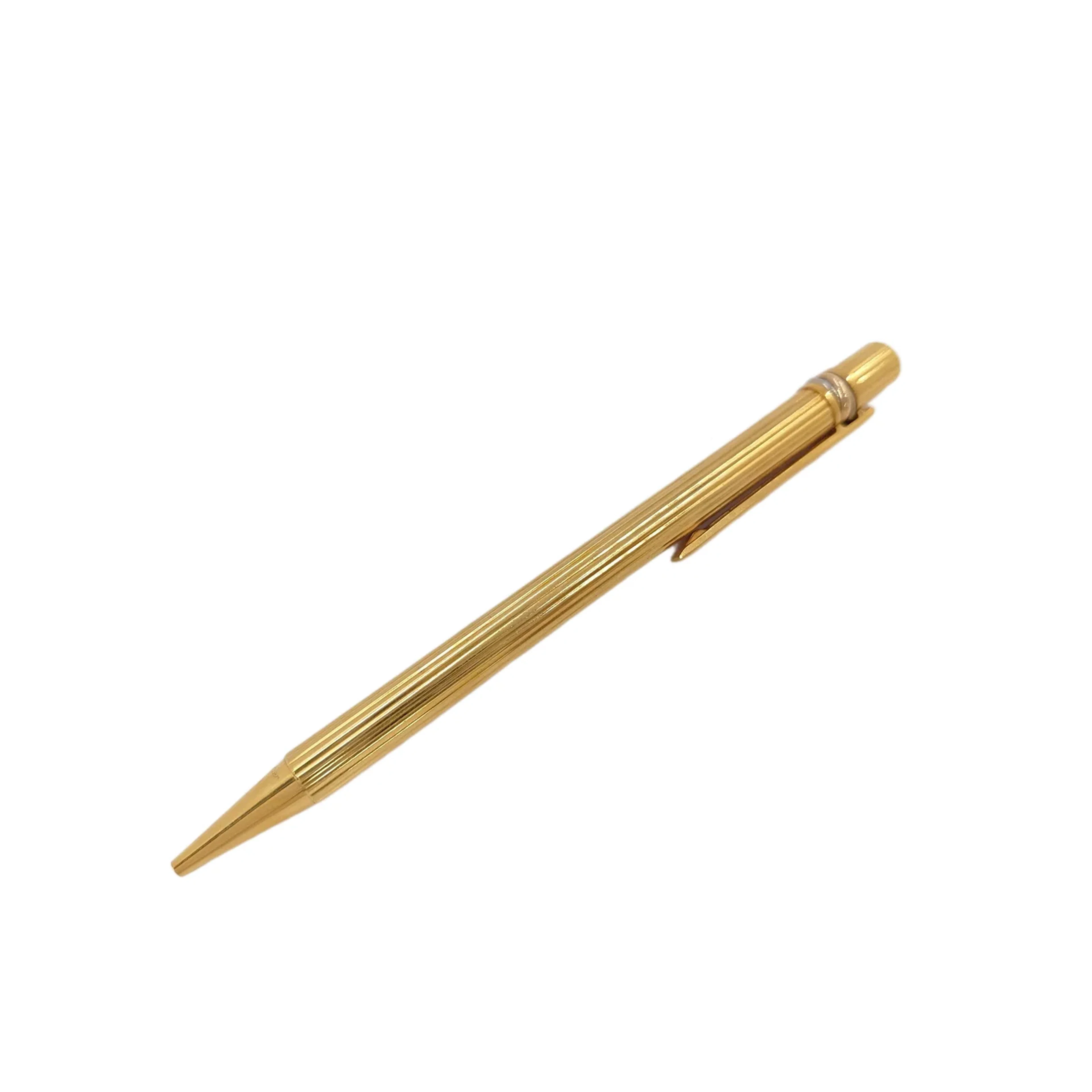 Cartier Vintage Gold Tone Textured Ballpoint Pen