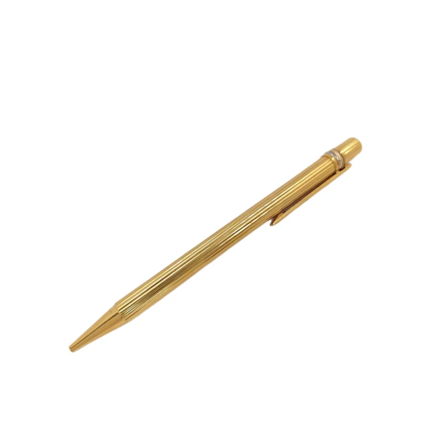Cartier Vintage Gold Tone Textured Ballpoint Pen