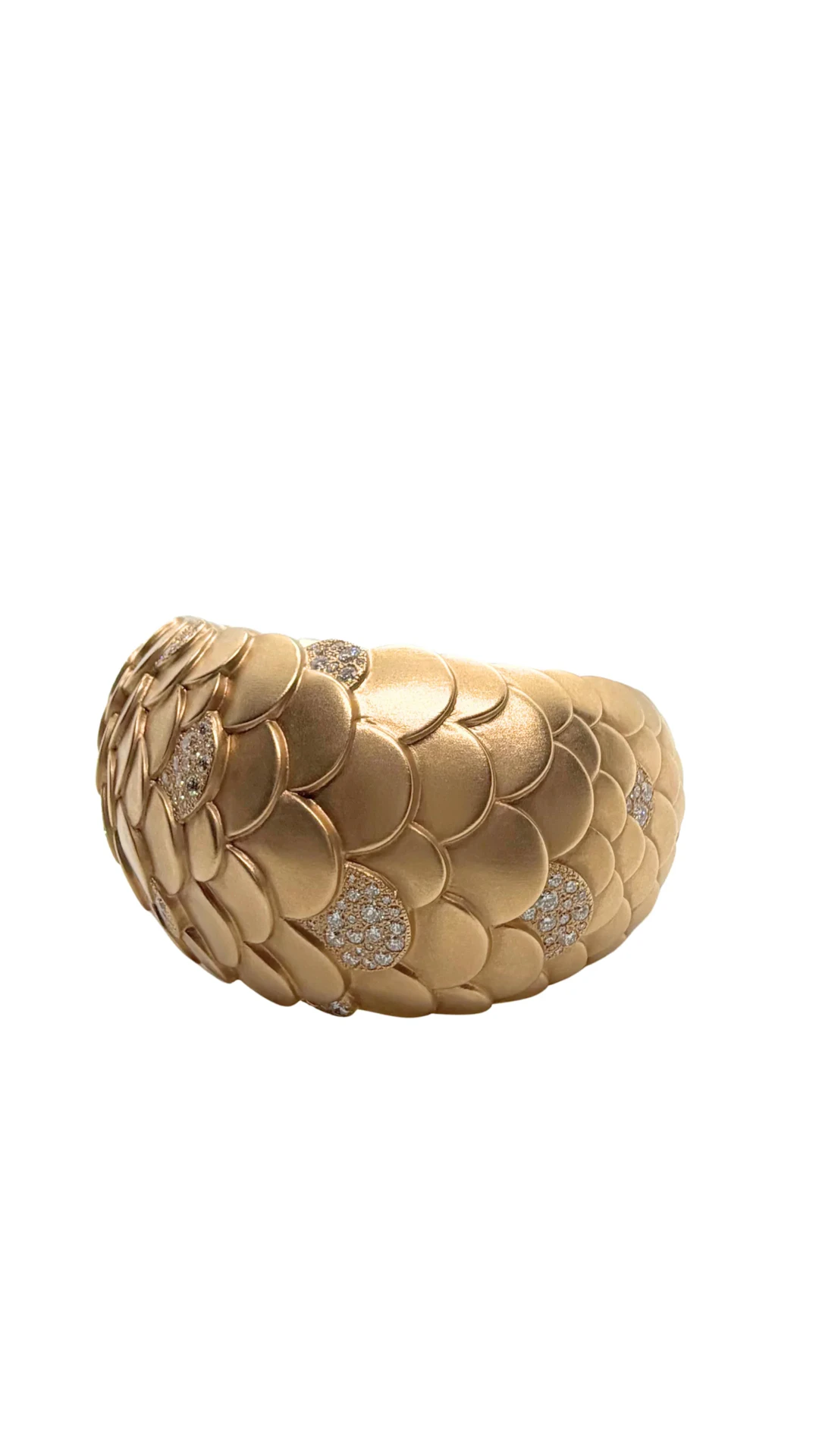 Pomellato Sirene Limited Edition Diamond Rose Gold Mermaid Scales Cuff Bracelet