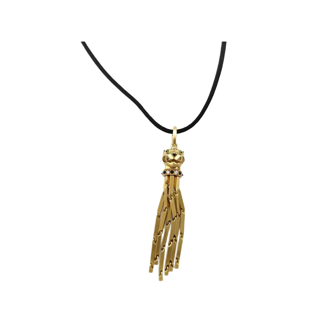 Cartier Panthere 18K Yellow Gold Pendant Necklace with Articulated Tassel