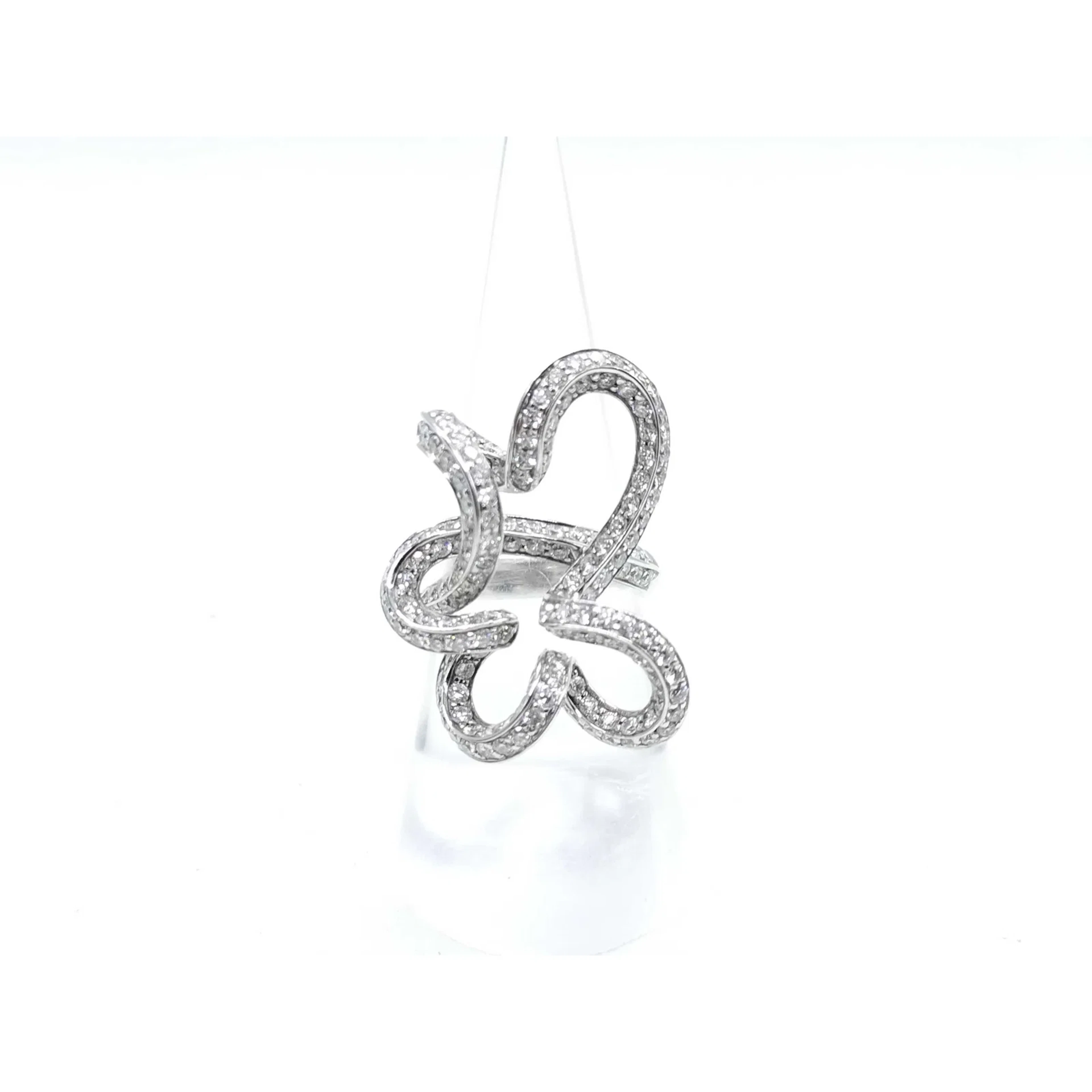 Diamond Openwork Butterfly 18K White Gold Ring