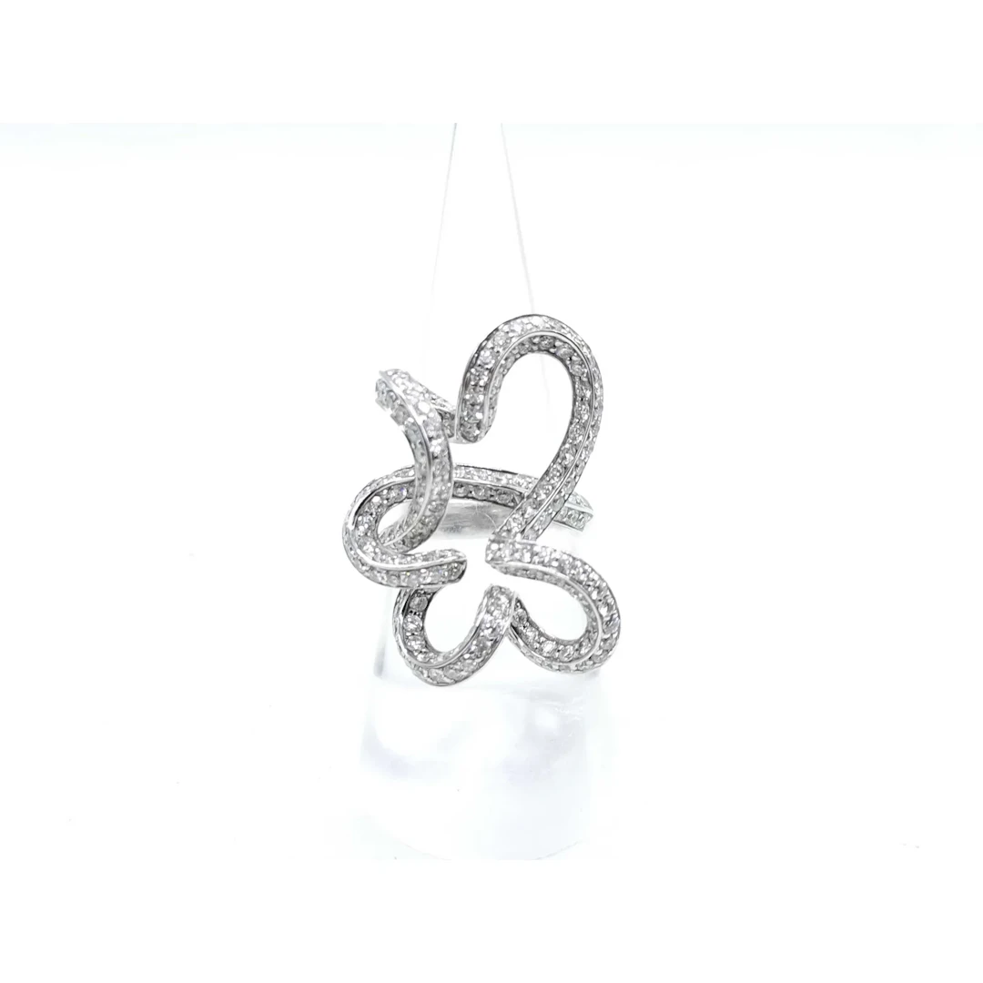 Diamond Openwork Butterfly 18K White Gold Ring