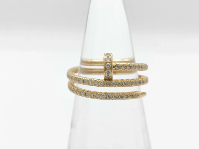 Cartier Juste un Clou Small Model Pave Diamond 18K Yellow Gold Ring